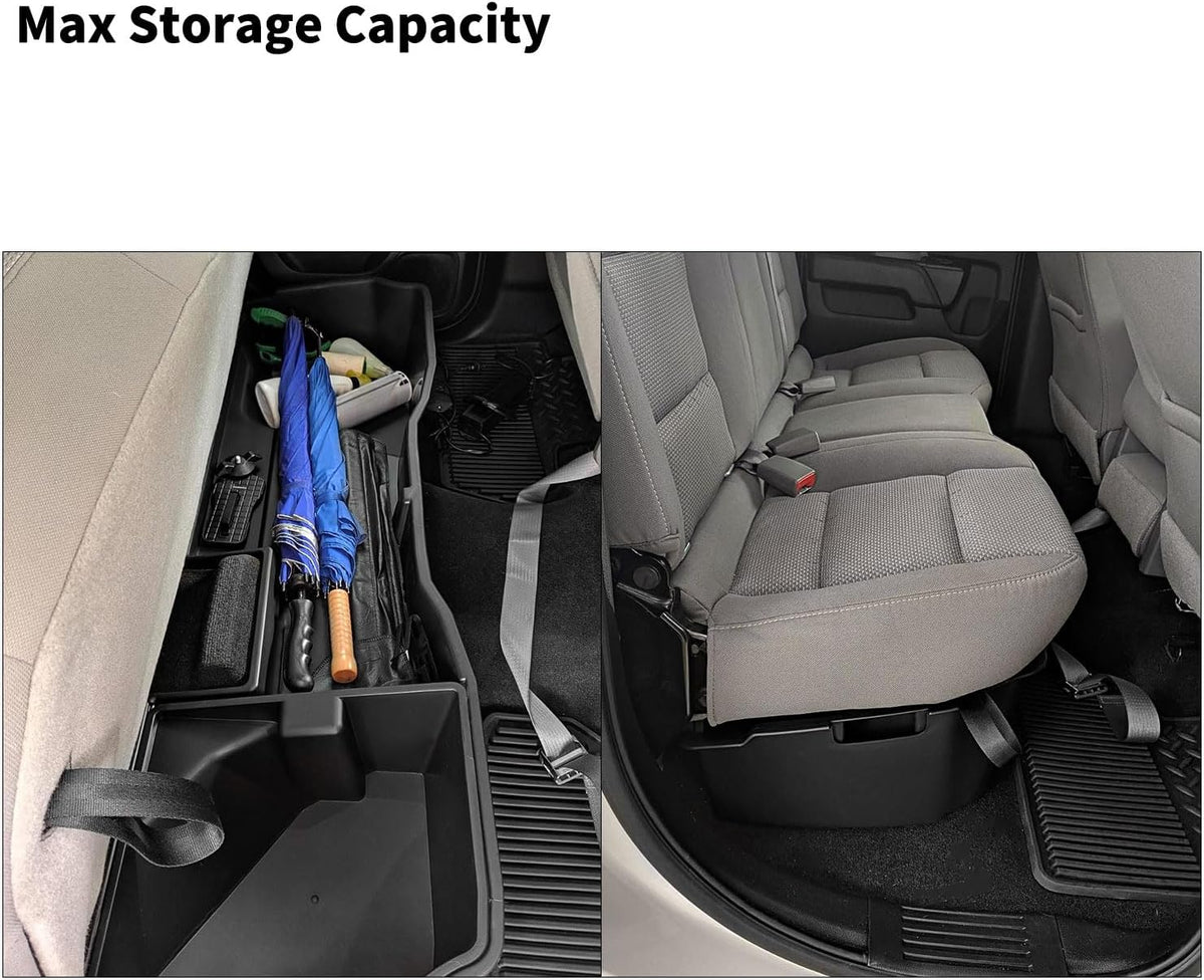 OEDRO Rear Under Seat Storage for 2014-2018 Chevy Silverado 1500 Double Cab