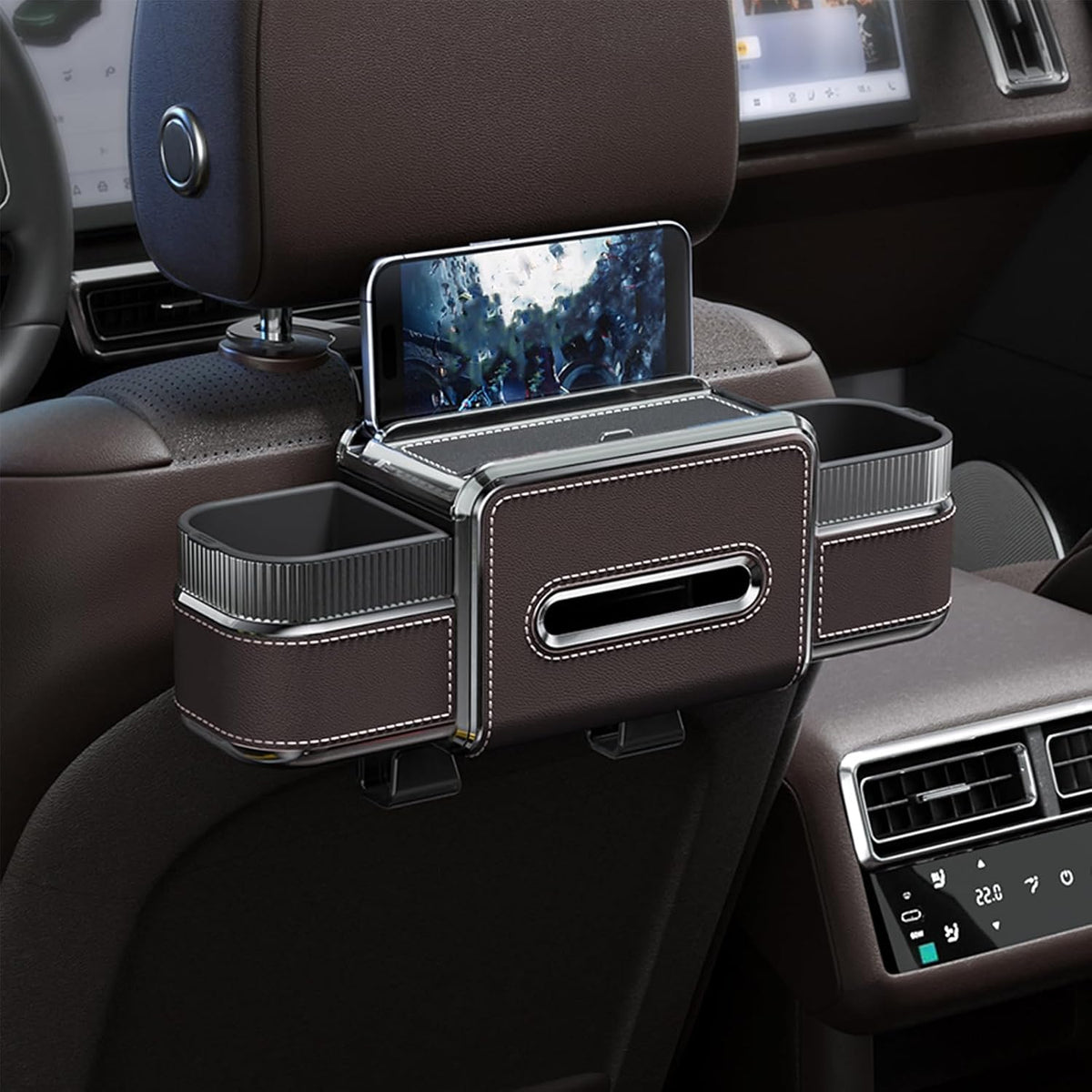 6-in-1 Car Headrest Backseat Organizer, Back Seat Car Organizer and Storage