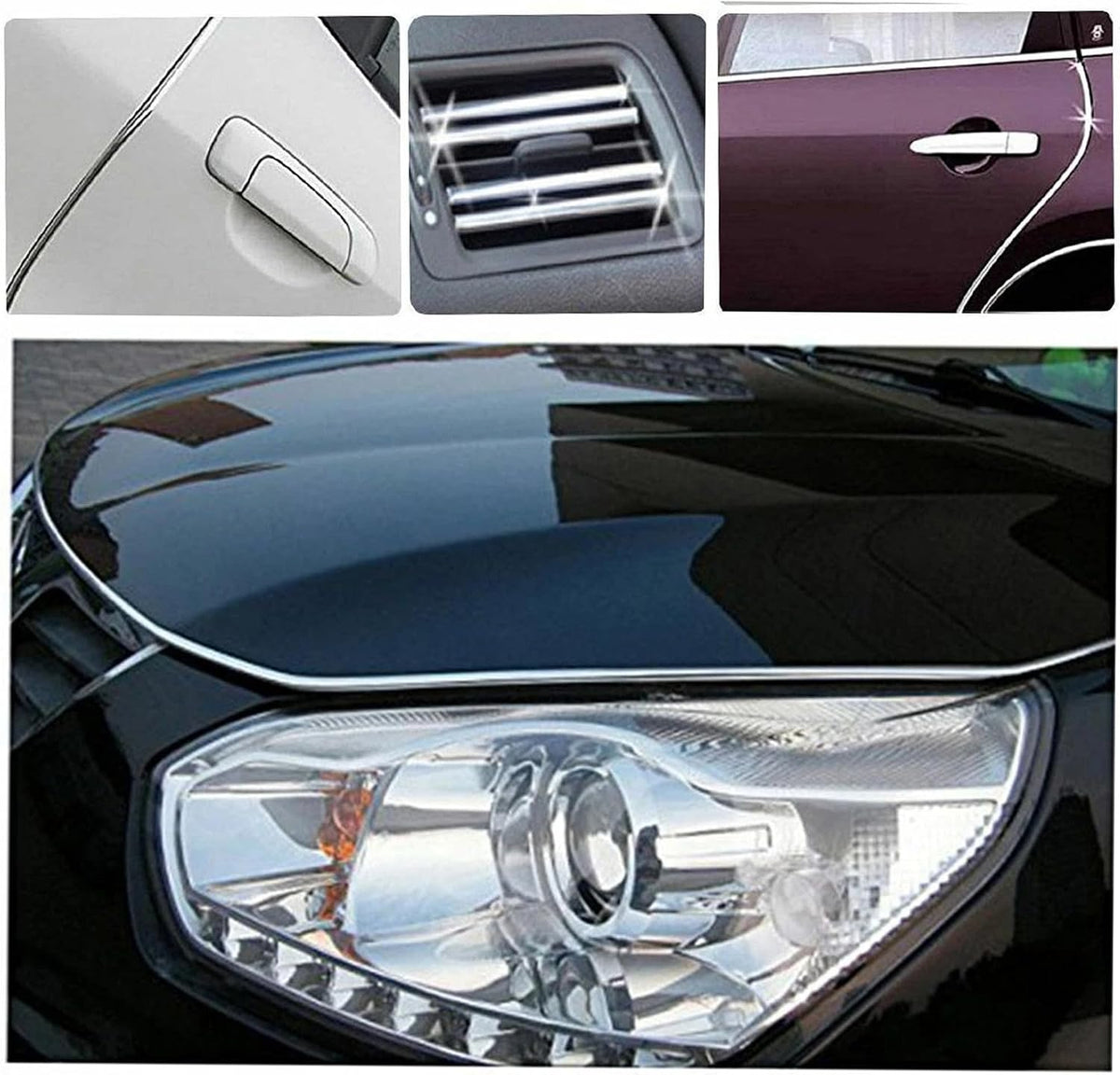 6M/20Ft Chrome U-Shape Edge Trim Scratch Guard Protector For Car