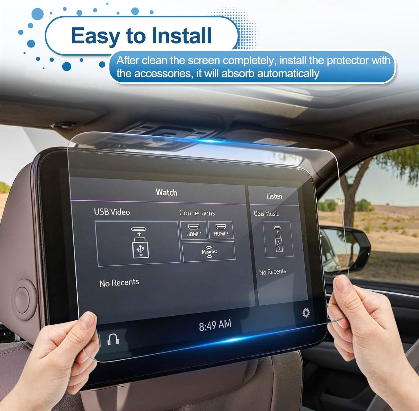 (2Pack) Coleya 2021-2026 Tahoe Screen Protector for Chevrolet Tahoe (Z71/RST/Premier/High Country) (12.6-inch Rear TV Displays), 9H Tempered Glass 2023 2024 2025 Chevy Tahoe Accessories HD Transparent