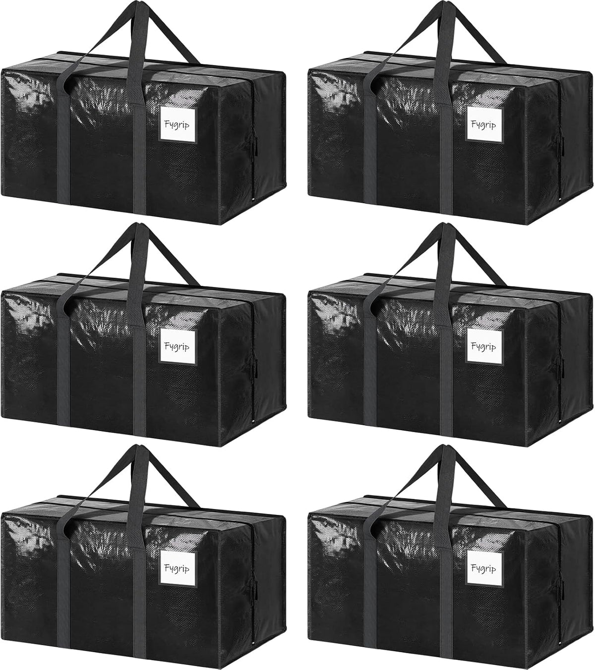 12 Pack Extra Heavy Duty Large Moving Bags with Strong Zipper, Gray