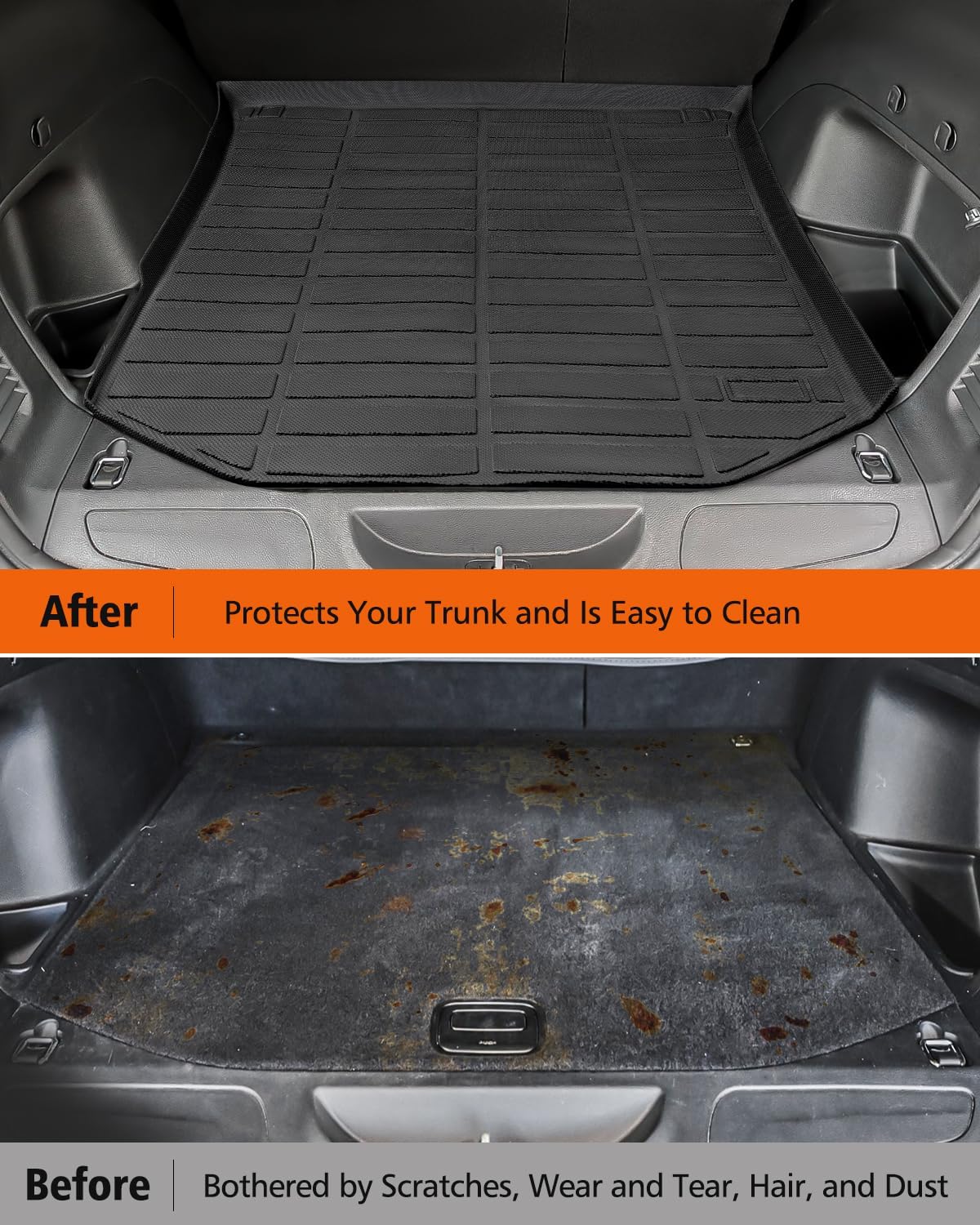 Floor Mats for Jeep Grand Cherokee: 2011-2021 (Not for L) Cargo Trunk Liner, Car Accessories All Weather Rubber Custom Fit for Grand Cherokee 2021 2020 2019 2018 2017 2016-2011 SUV 5-Seat Models Black