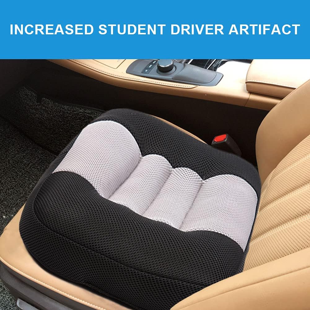 Srutirbo Car Booster Seat Cushion Heightening Height Boost Mat, Breathable Mesh Portable Car Seat Pad Angle Lift Seat for Car, Office,Home (Pure Black)