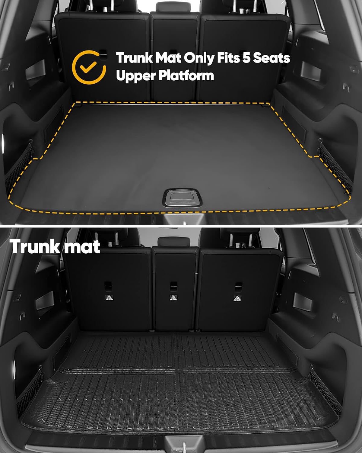 All Weather Floor Mats & Upper Cargo Liner for Mercedes Benz GLB 2026 2025 2024 2023 2022 2021 2020, Heavy Duty Custom Fit for GLB 250 Front 2nd Row, Non-Slip Black Car Accessories