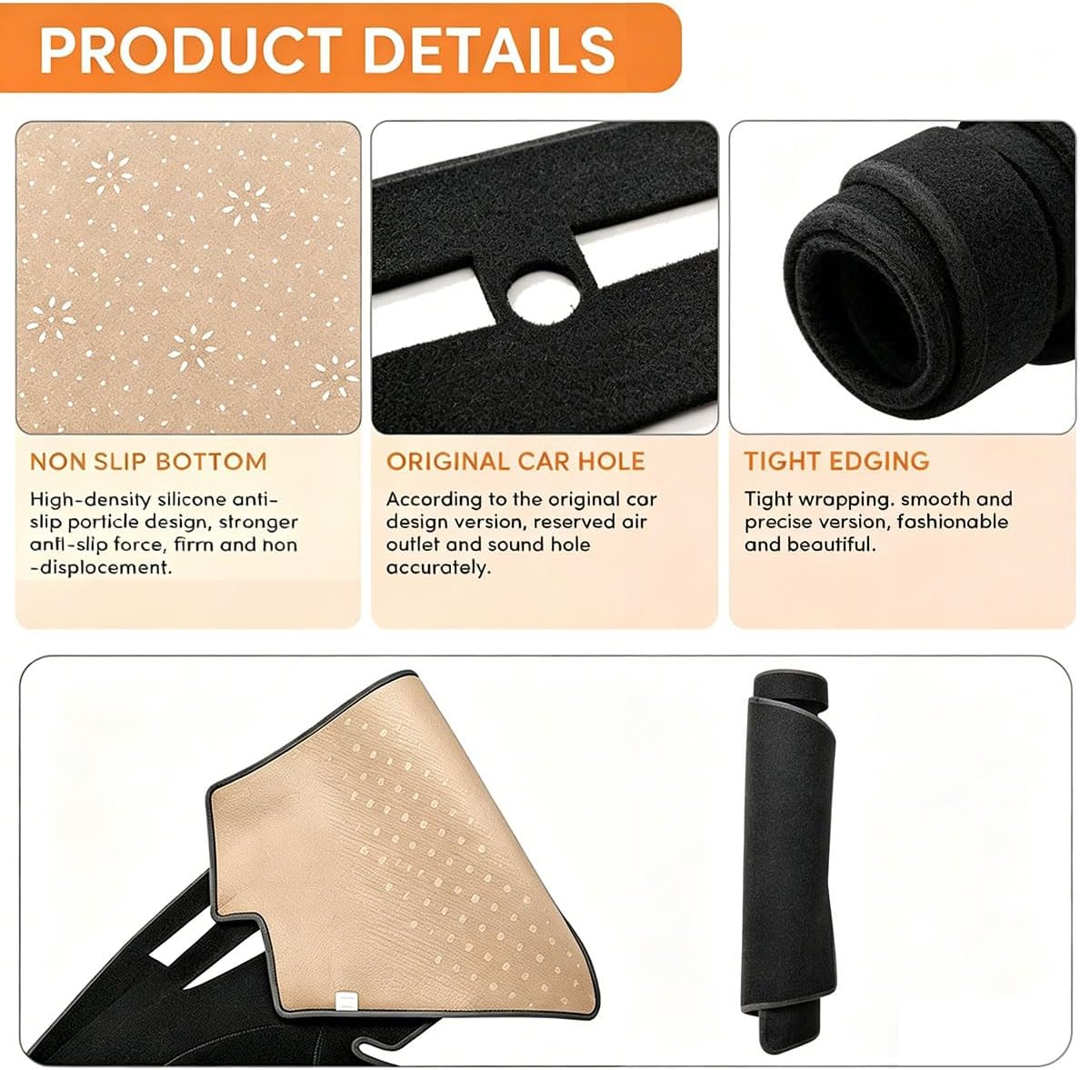 Dash Cover Mat for Toyota Camry 2007 2008 2009 2010 2011 Dashboard Cover Mat Interior Accessories Non-Slip Pad Carpet Sunshield Protector Black