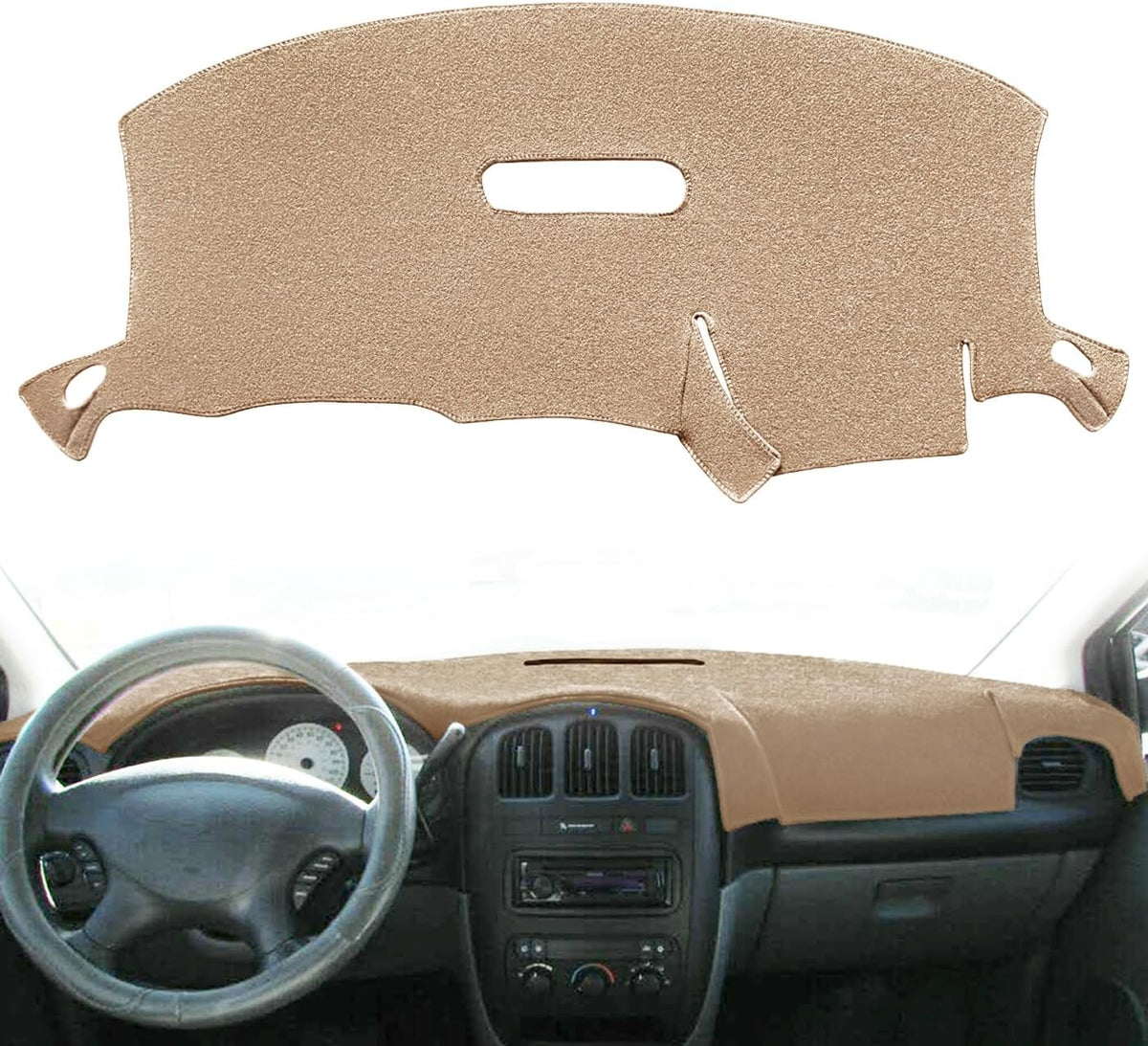 Yiz Dash Cover Mat for Dodge Caravan/Grand Caravan(Dark Gray) J128