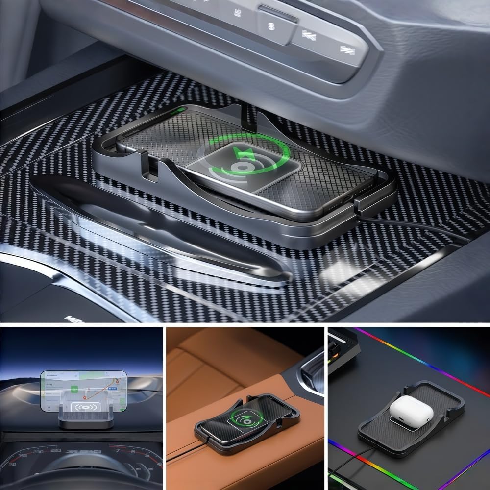 Wireless Charger Car Charging Pad for GMC Acadia 2016-2019,15W Fast Wireless Phone Charger,Non Slip Wireless Charging Mat,for Car Desk & Travel,for iPhone Samsung LG,USB