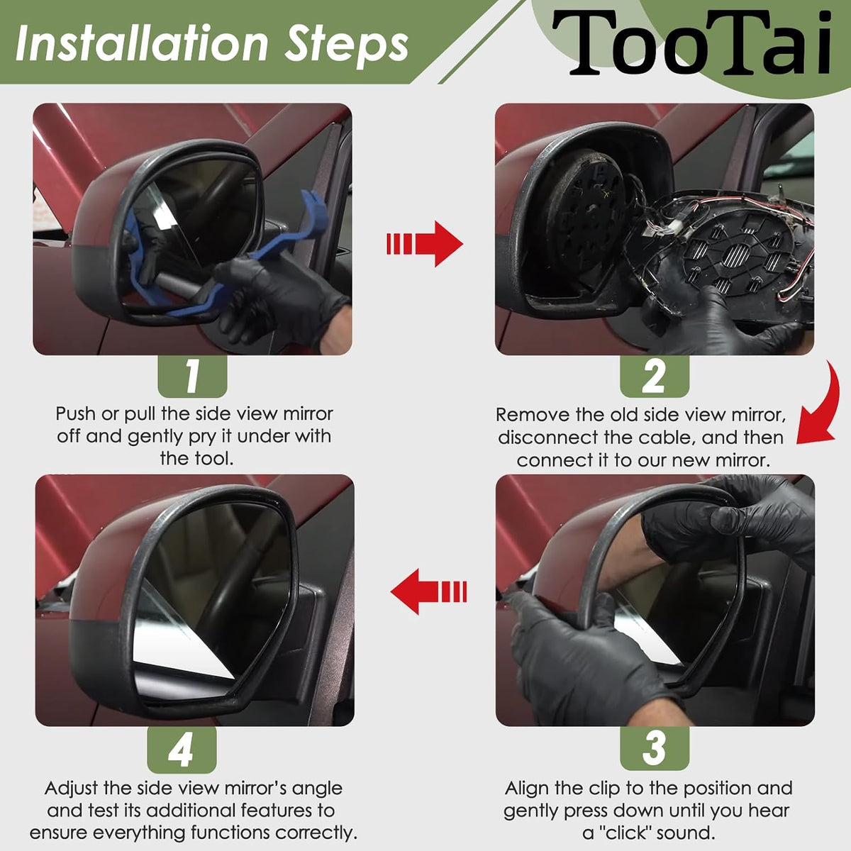 Driver Side Replacement Mirror Glass Compatible with Yukon Tahoe Escalade 2009-2014, Blind Spot Detection, w/o Auto Dimming, 20778440