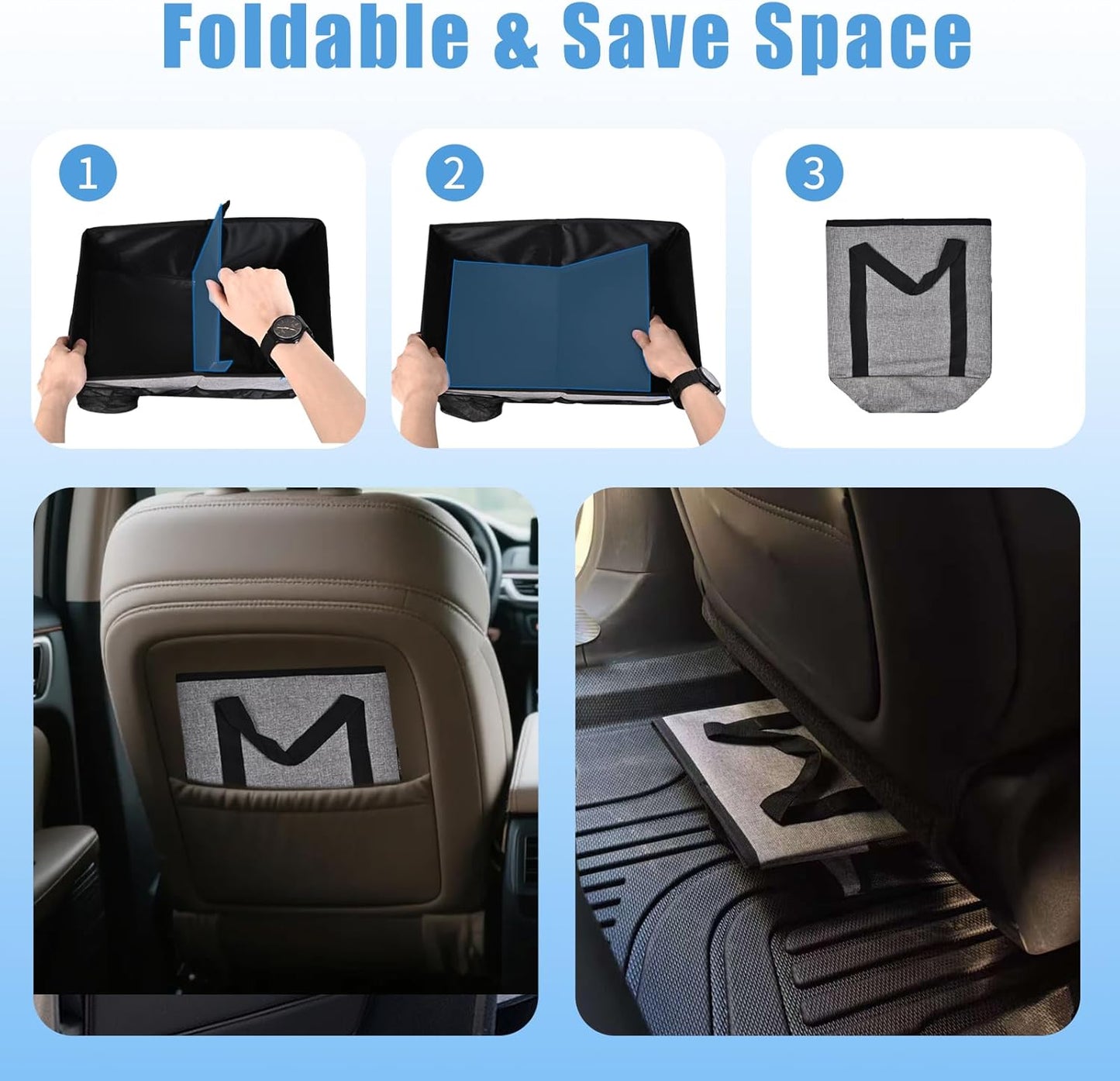 Smof Car Organizer- Car Seat Organizer for Front Seat Back Seat Between Seats, Foldable Car Storage Organizer for Kids Adults with Multi-Pockets-Car Organizers Backseat with Detachable Divider-Gray