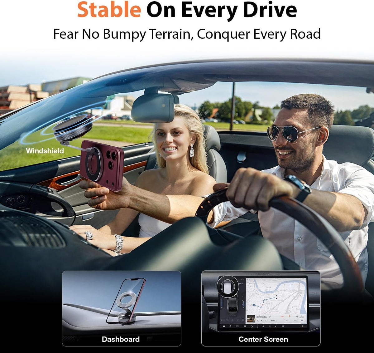 2026 Vacuum Magnetic Phone Holder for Car, MagSafe Car Mount