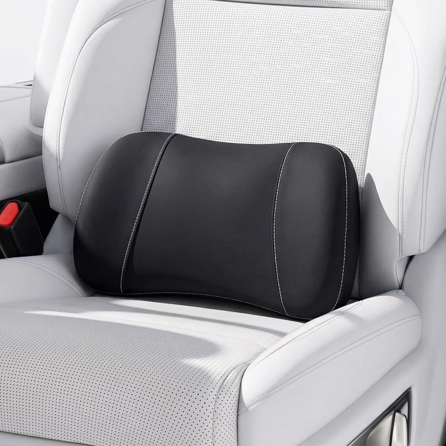 Car Lumbar Support Pillow for Driving, 2-in-1 Seat Cushion | Ergonomic Memory Foam for Driving Comfort, Improves Posture, Breathable Fabric, Fits Cars, Trucks & Office Chairs
