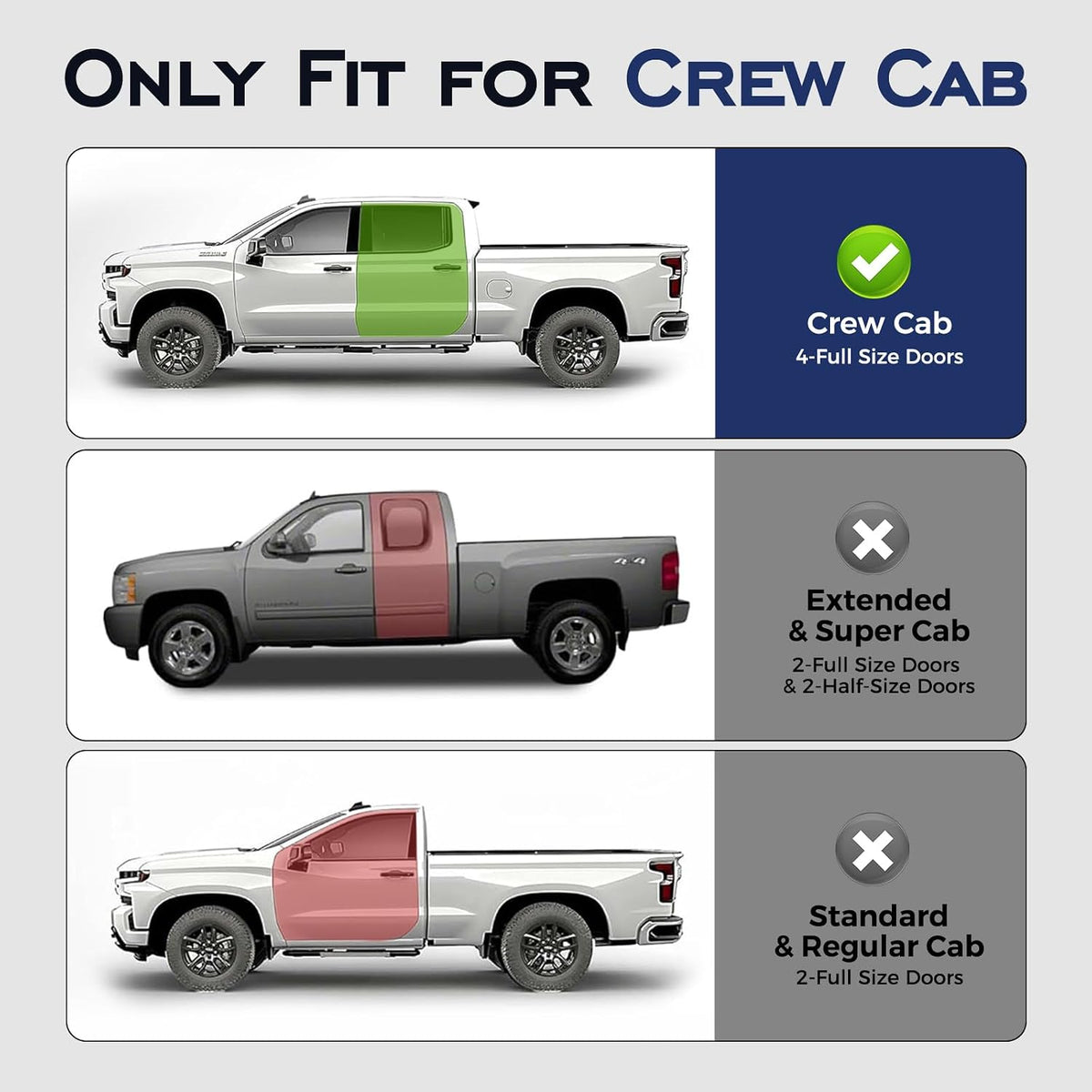 for Chevy Silverado for GMC Sierra Floor Mats 2019-2026 Crew Cab