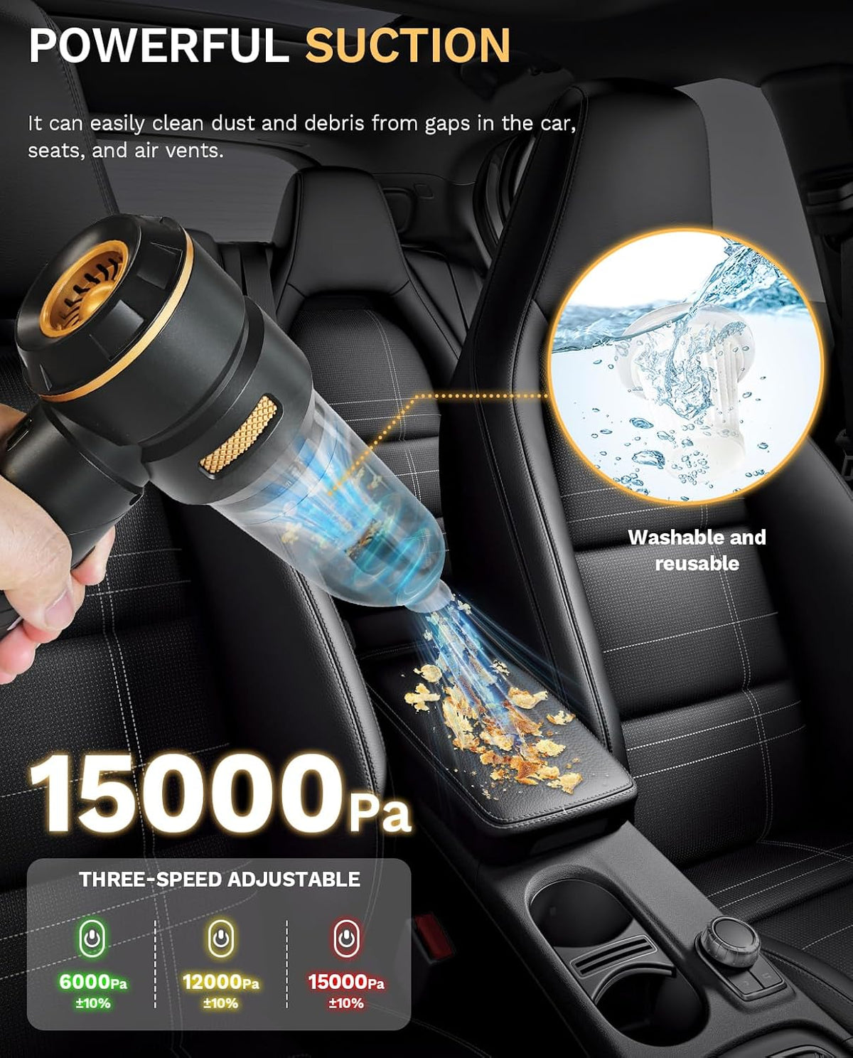 Foldable Cordless Handheld Car Vacuum Cleaner,Mini Vac Duster