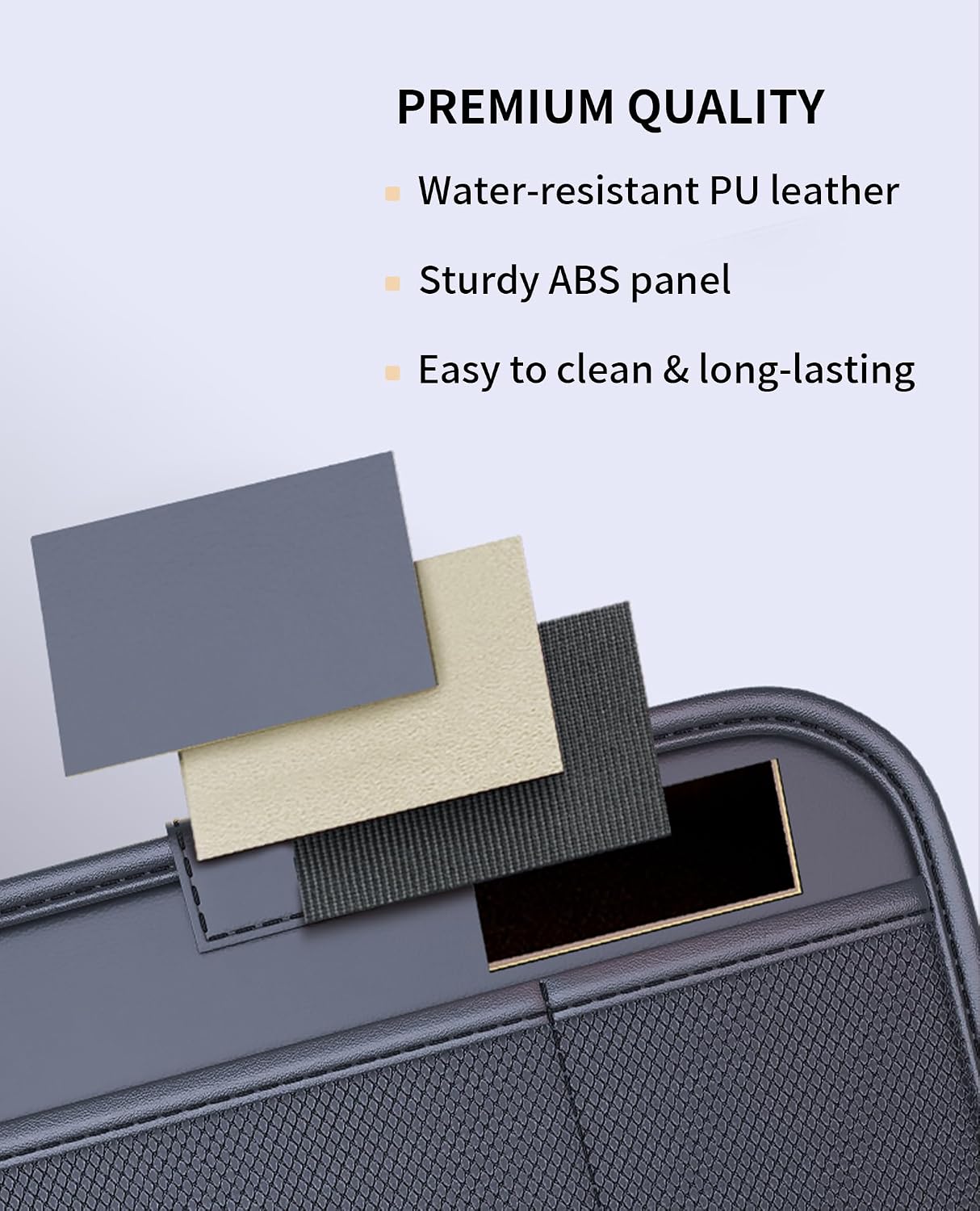 Backseat Car Organizer with Foldable Tray &amp; Tablet Holder | Easy to install, durable &amp; easy to clean, space-saving, ideal for rear passengers and kids, for road trip dining and working