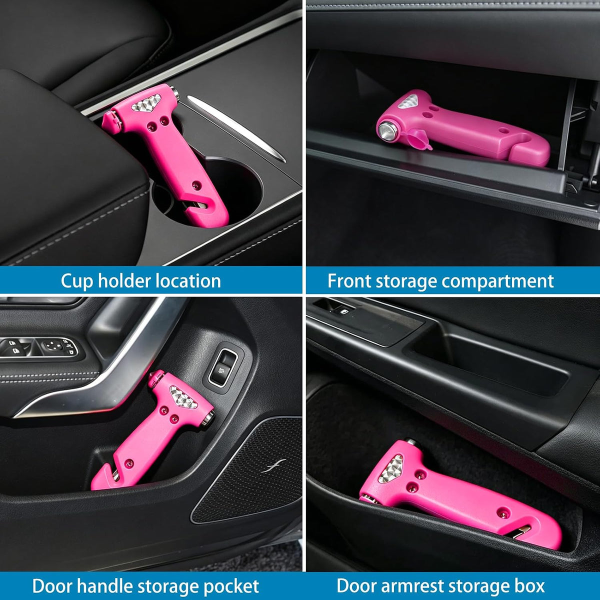 VZZNN 5-Pack Car Safety Hammer, 2-in-1 Window Breaker Seatbelt Cutter