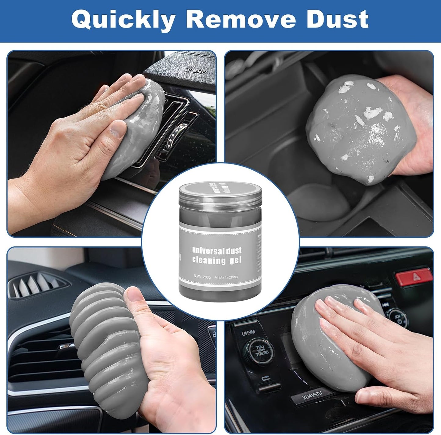 Windshield Cleaner Tool, 13Pcs Car Interior Cleaning Kit, Car Detailing Kit Interior Cleaner, Car Detailing Brushes, Car Cleaning Gel, Inside Cleaning Supplies Accessories for Women Men