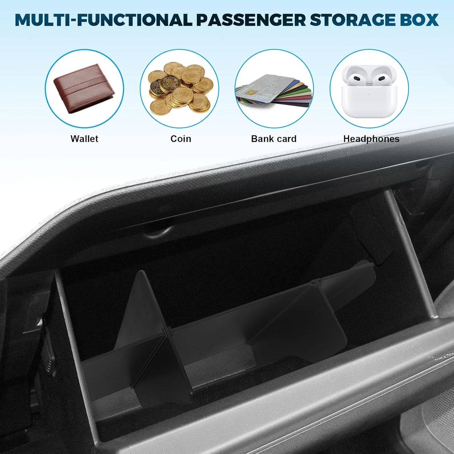 Upgrade Car Storage Organizer Fit for Ford Maverick 2026 2022-2025 Glove Box Organizers Insert Compartment Tray ABS Black Materials Dividers