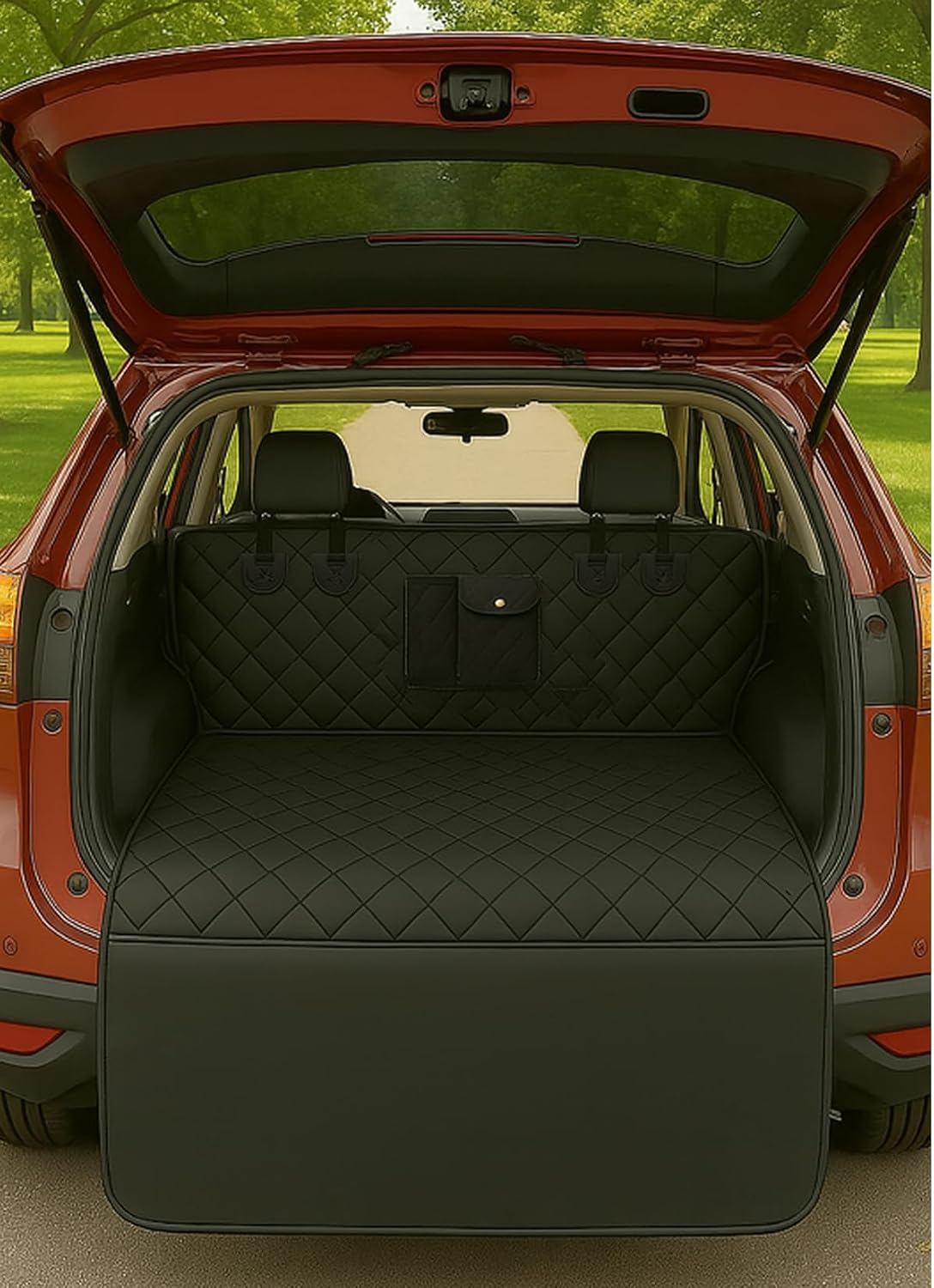 fidozen Universal SUV Cargo Liner, Waterproof Non-Slip Dog Trunk Mat, Black