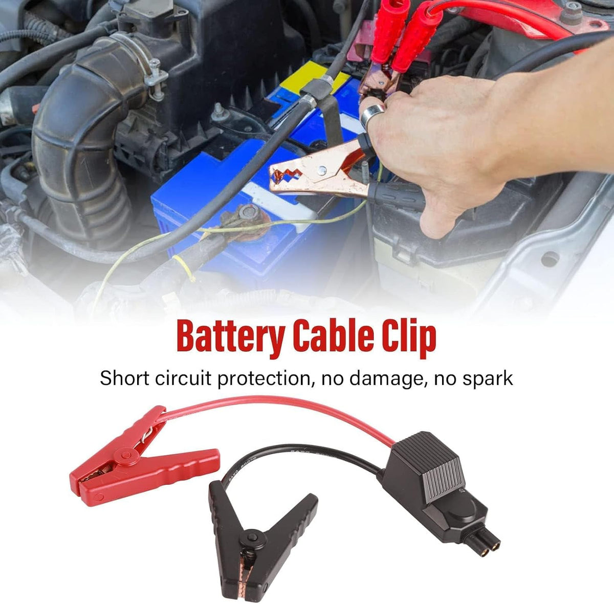 Jump Starter Clamps, Booster Clamp Cables Jumper Cables with Battery Clamps