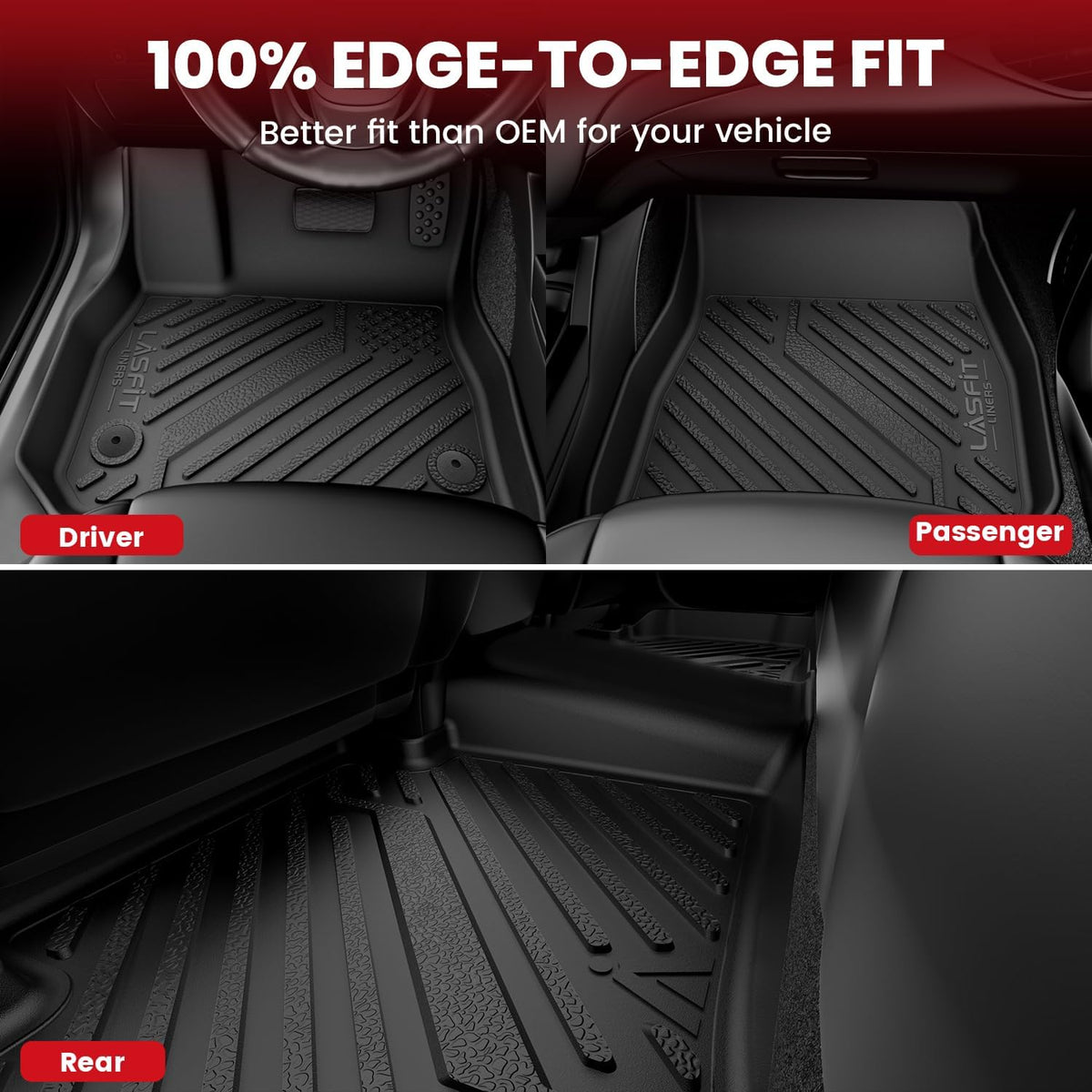 LASFIT Floor Mats for Honda Accord 2012 2011 2010 2009 2008 (Only Sedan)