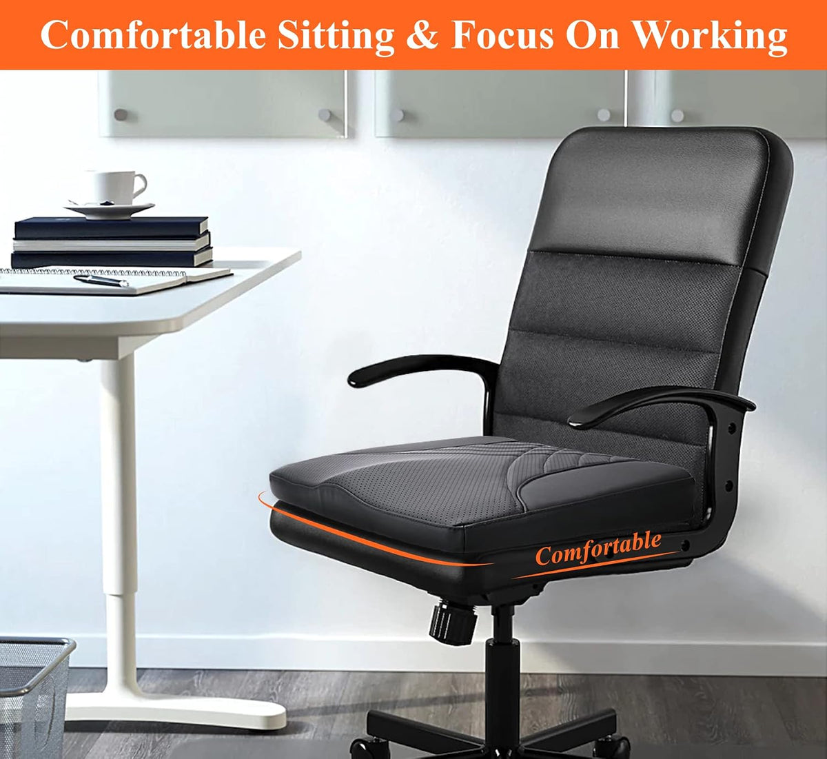 kingphenix Memory Foam Car Seat Cushion for Driving Comfort and Office Use