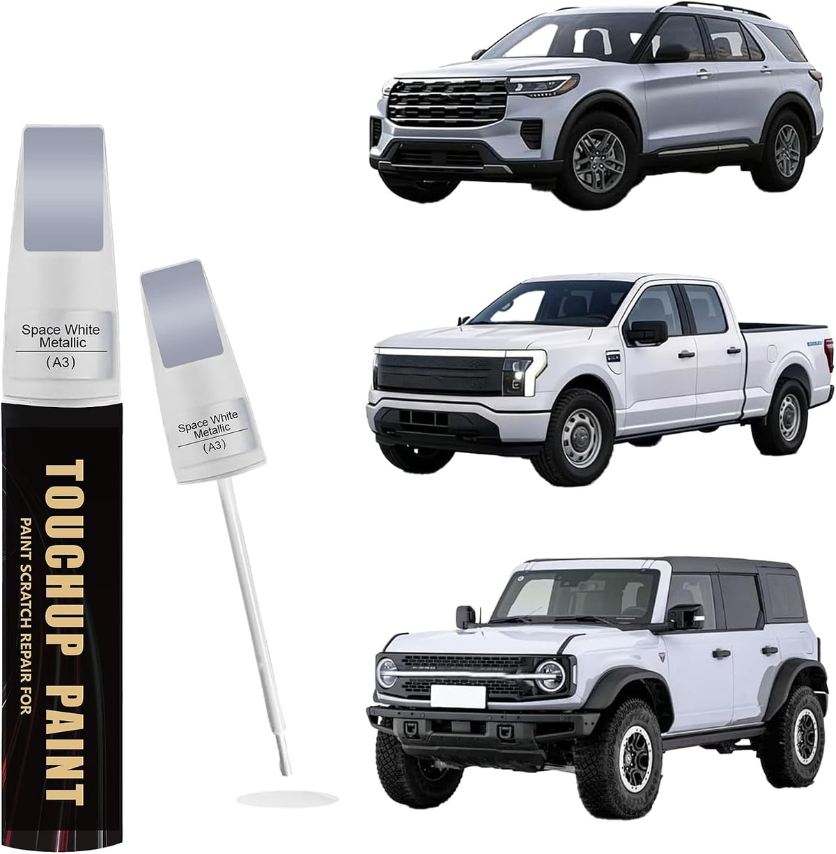 Azure Gray Metallic Tri-Coat(G4) Car Paint Touch Up Pen Compatible with Ford,2-In-1 Color Accurate Touch Up Car Scratch Repair Paint Exact Match Ford Series Automotive Scratch Remover for Nicks&Chips Repair