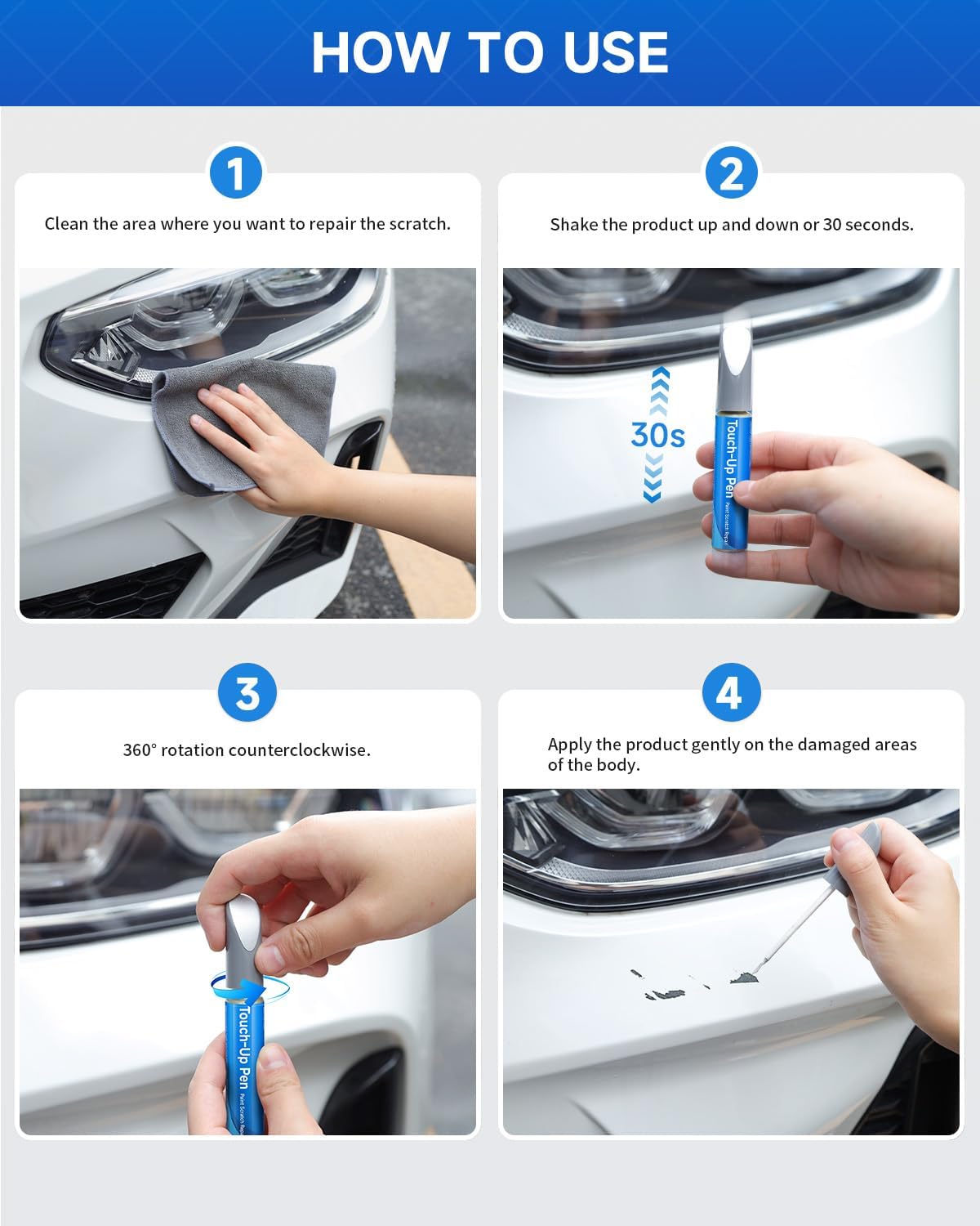 LX5H/2D Navarra Blue Metallic Touch Up Paint Compatible With Audi Exact Match Car Paint Pen Scratch Repair