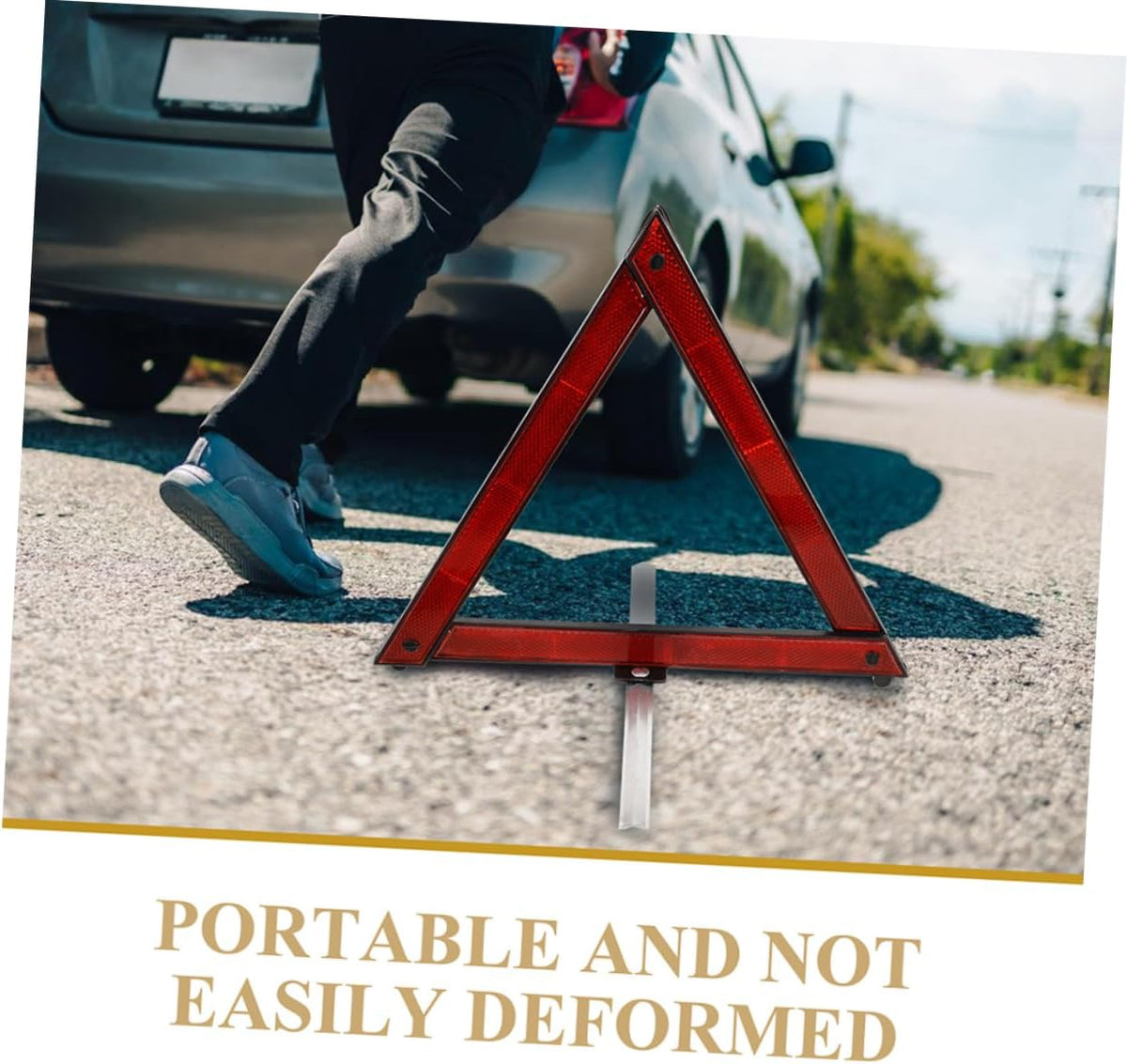 4pcs Vehicle Warning Triangles Durable Plastic Road Safety Emergency Set