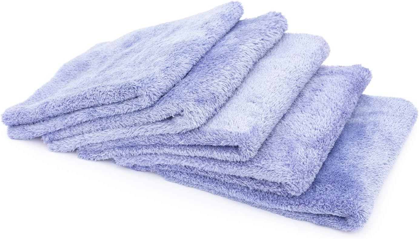 The Rag Company - Eagle Edgeless 350 (5-Pack) Professional Korean 70/30 Blend Super Plush Microfiber Detailing Towels, 350GSM, 16in x 16in, Lavender