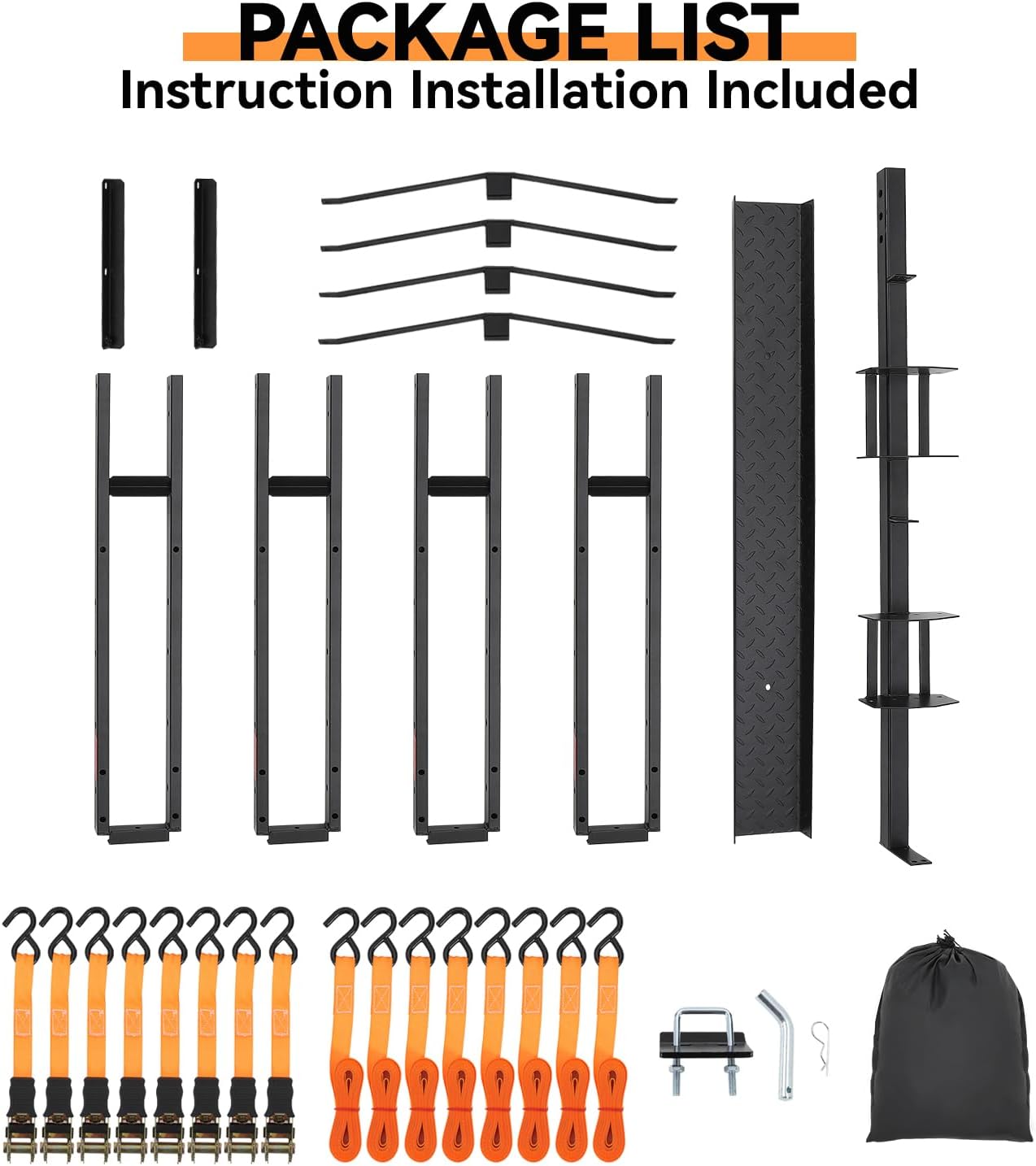Dual Motorcycle Carrier for Hitch - Heavy Duty 2-Bike Motorcycle Hitch Carrier with Ramp - 600 Lbs Capacity for Dirt Bikes & e-Bikes, Fits 2" Receiver