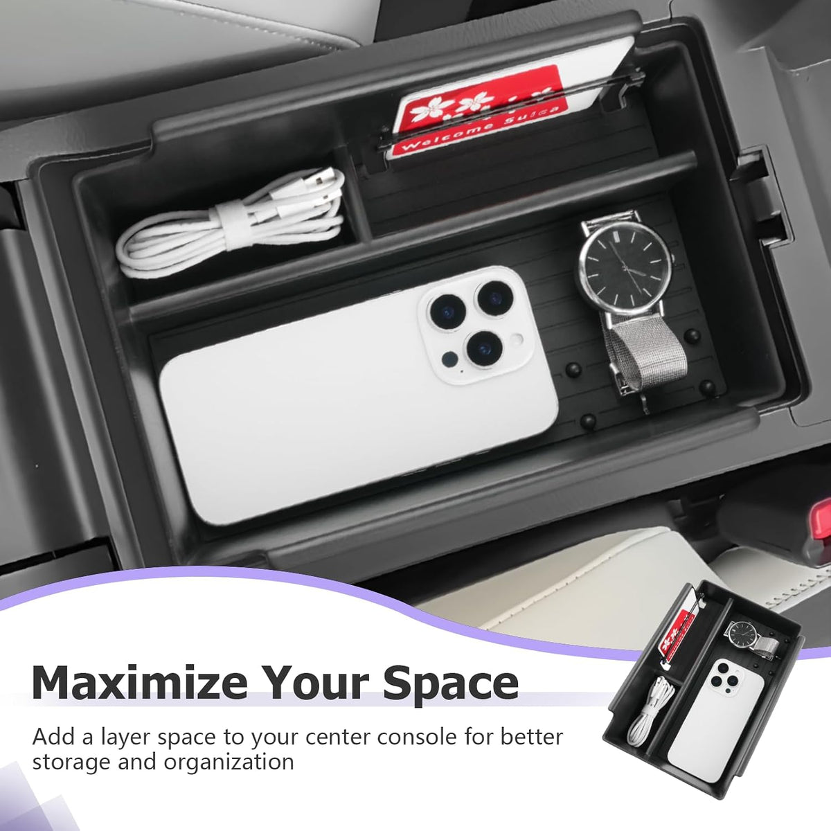 LUWU 2025 2026 A cura ADX Center Console Organizer for 2025 2026 A cura ADX Accessories Armrest Console Storage Box Insert Tray ABS Material Black