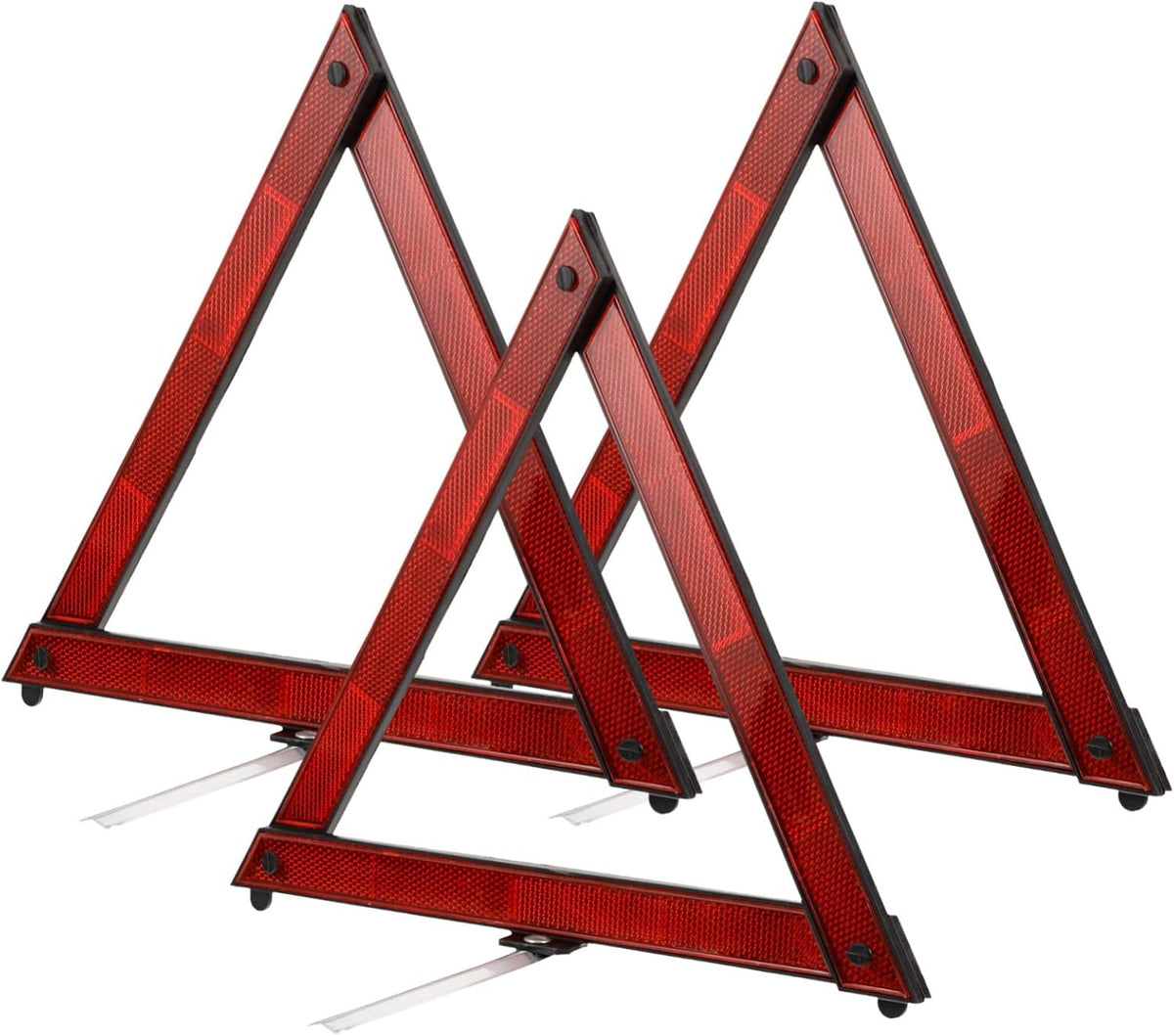 3pcs Reflective Warning Triangle Frame, ABS Portable Road Safety Sign