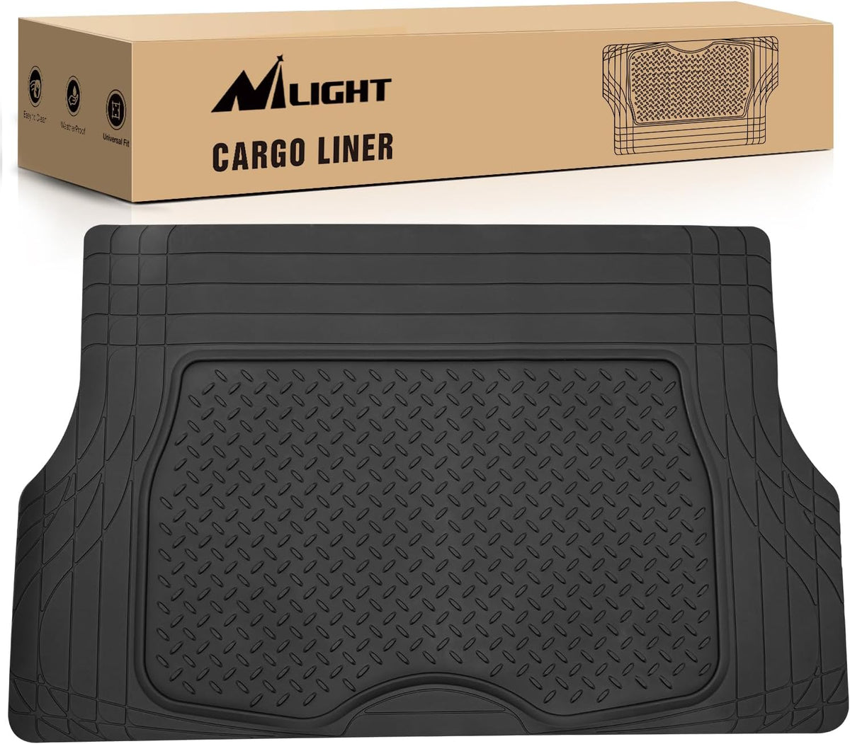 Nilight Rubber Cargo Mats for Cars Trucks SUVs