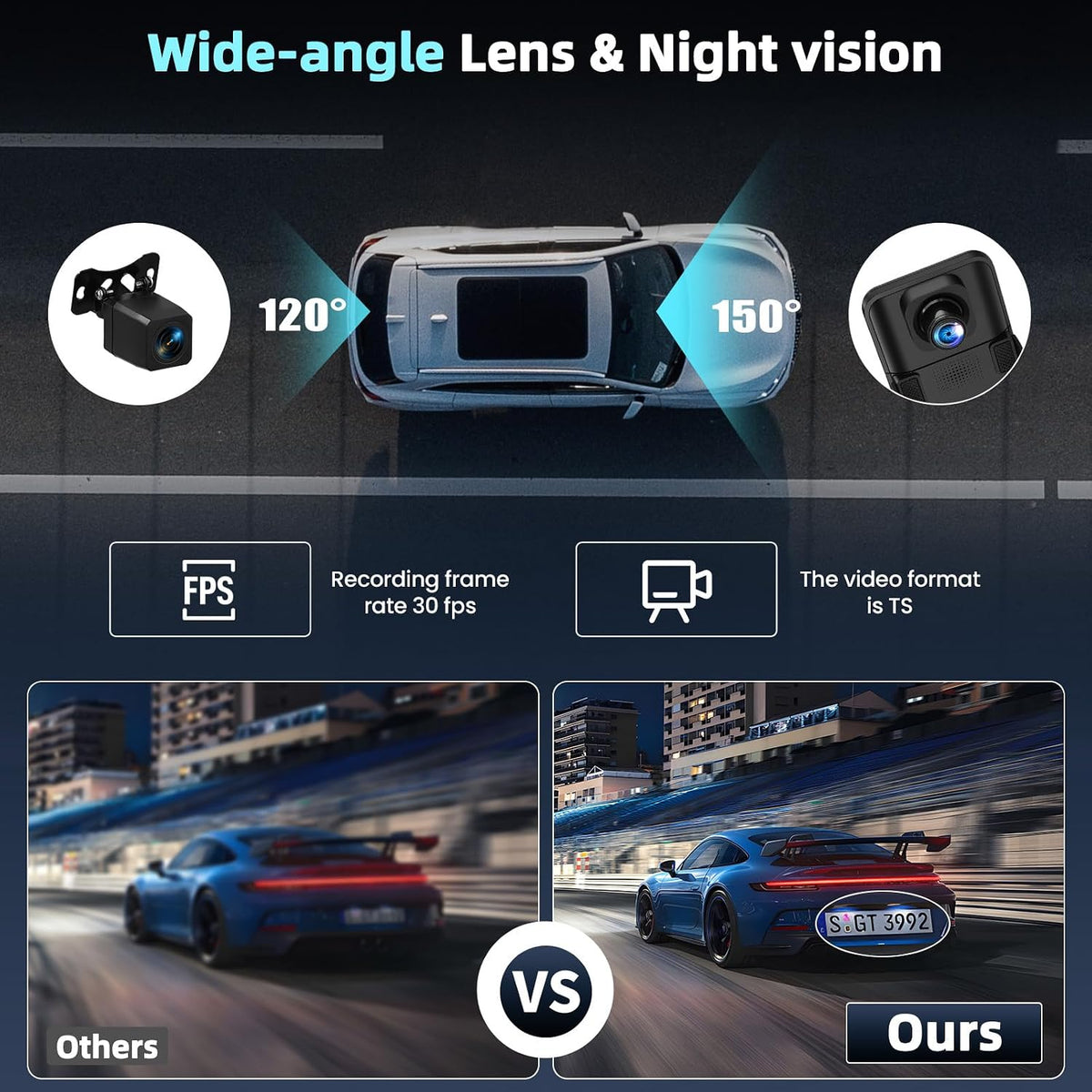 4K Mirror Dual Dash Camera for Car, 10.88" IPS Touch Screen, 4K Front 1080P Rear View with ADAS BSD LCA Wi-Fi APP Control Night Vision G-Sensor Loop Recording 24H Parking Monitor Parking Monitor