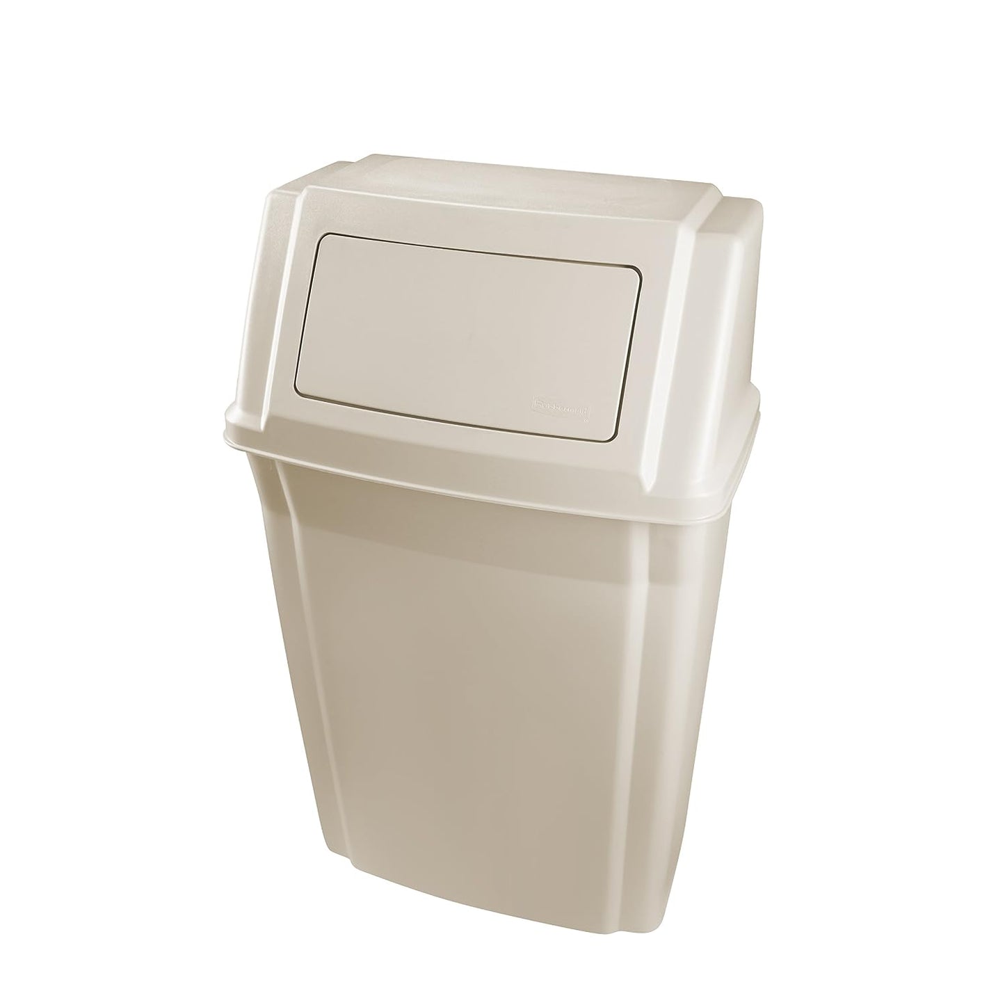 Rubbermaid Commercial Products Profile Wall Mount Trash/Garbage Can/Bin, 15 GAL, for Corridors/Washrooms/Schools/Kitchens, Beige