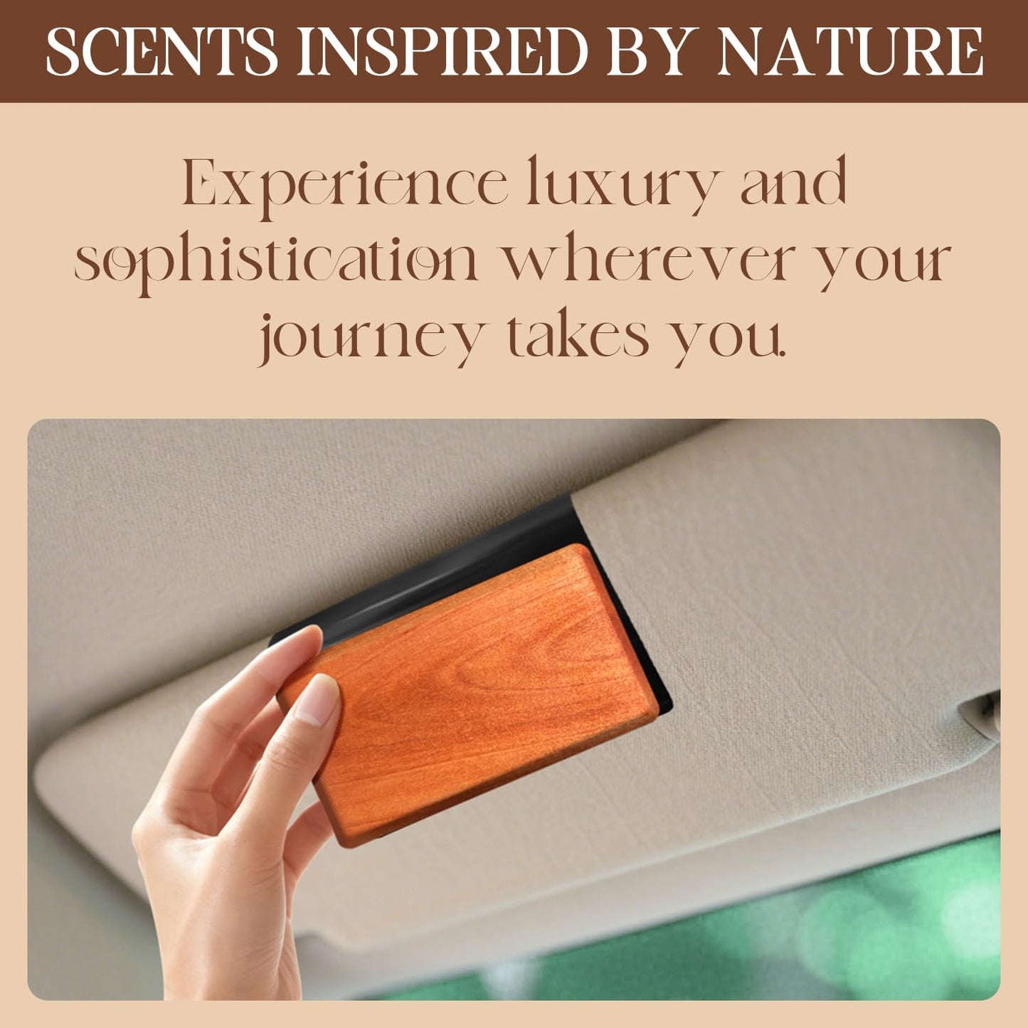 Car Air Freshener Starter Kit - Wood Car Freshener for Visor Clip - Long Lasting Car Scent - Car Odor Eliminator - CLIP INCLUDED
