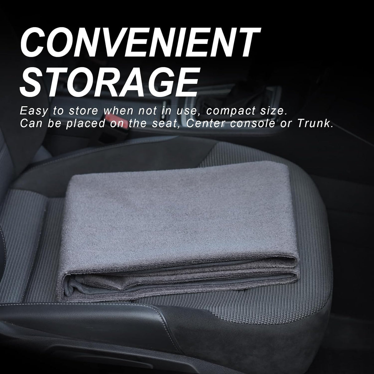 Sweat Towel Car Seat Cover Protector Front Seats for Gym Workout, Running, Swimming, Beach and Hiking, Waterproof Universal Seat Cover for Car, Trucks, Van & SUV (1, Pure Grey, Front)
