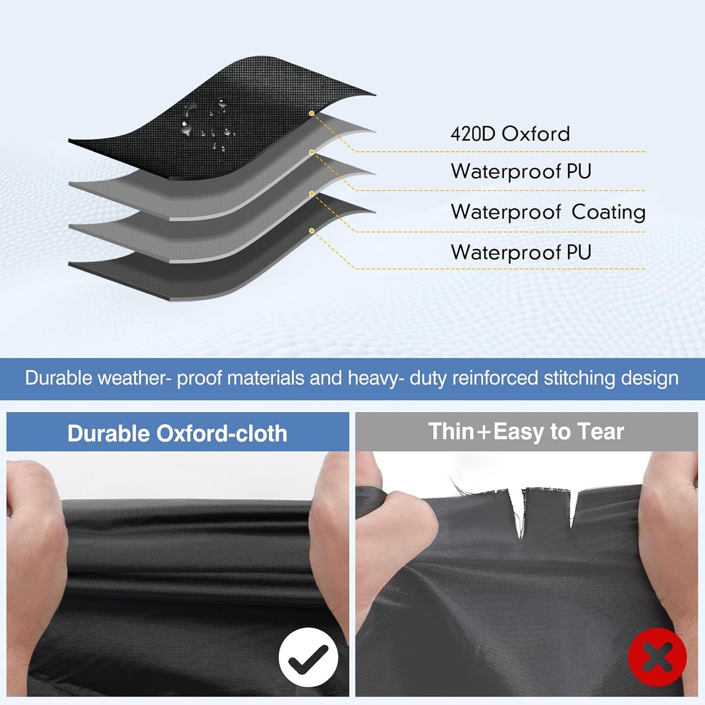QUNSUNUS Waterproof Truck Cover for Chevrolet C/K 1500/2500/3500 1988-1999, Outdoor Truck Cover with Zipper, Full Exterior Car Covers for Automobiles All Weather with Wind, Sun, UV and Dust Protection