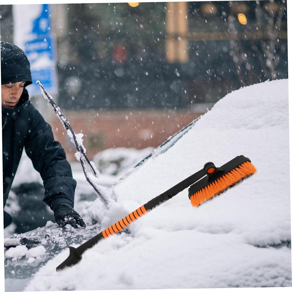 Extendable Snow Scraper Rotatable Ice Brush for Cars Trucks and Suvs Versatile Snow Remover Tool for Driving