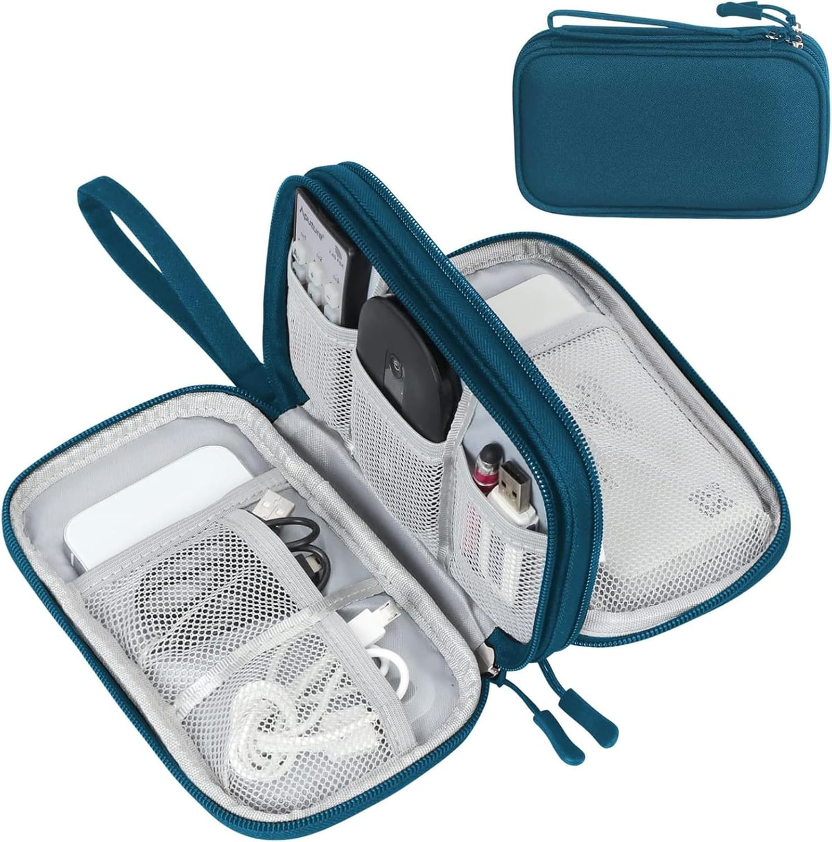 FYY Electronic Organizer, Travel Tech Pouch Bag, Medium, Dark Green