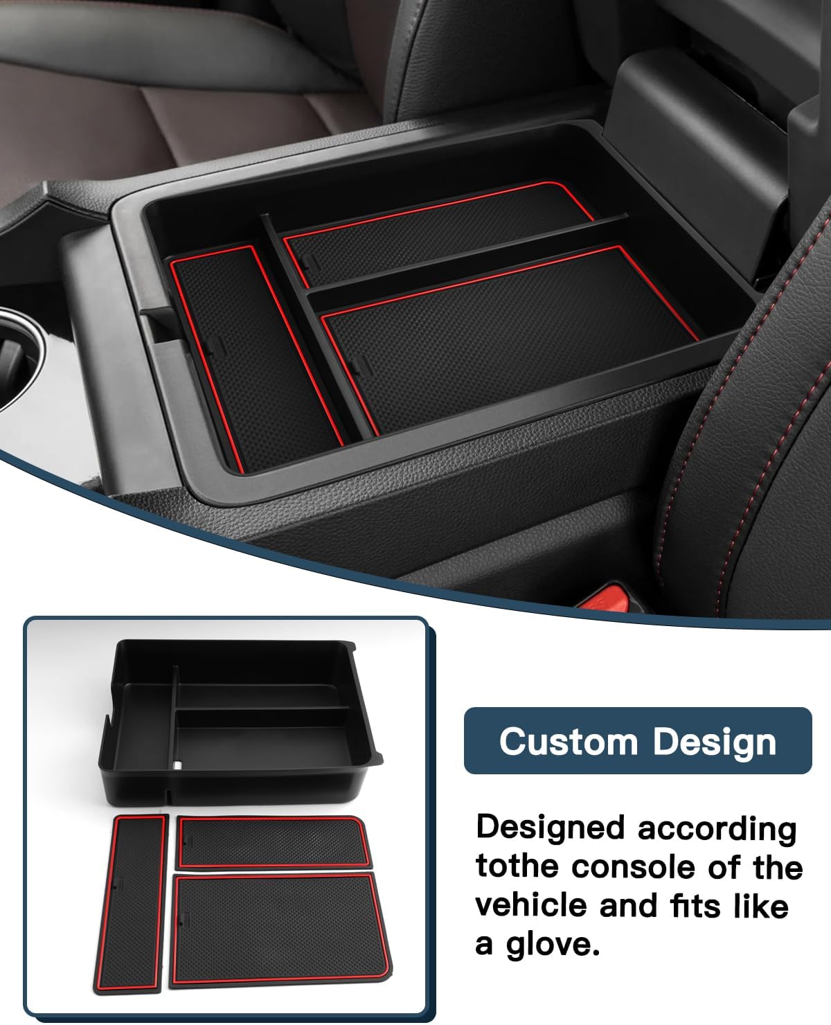 Ruiya 2026 Passport Center Console Organizer,for Honda Passport 2026 Accessories ABS Material Middle Console Glove Tray Compatible with 2026 Honda Passport RTL/TrailSport/TrailSport Elite