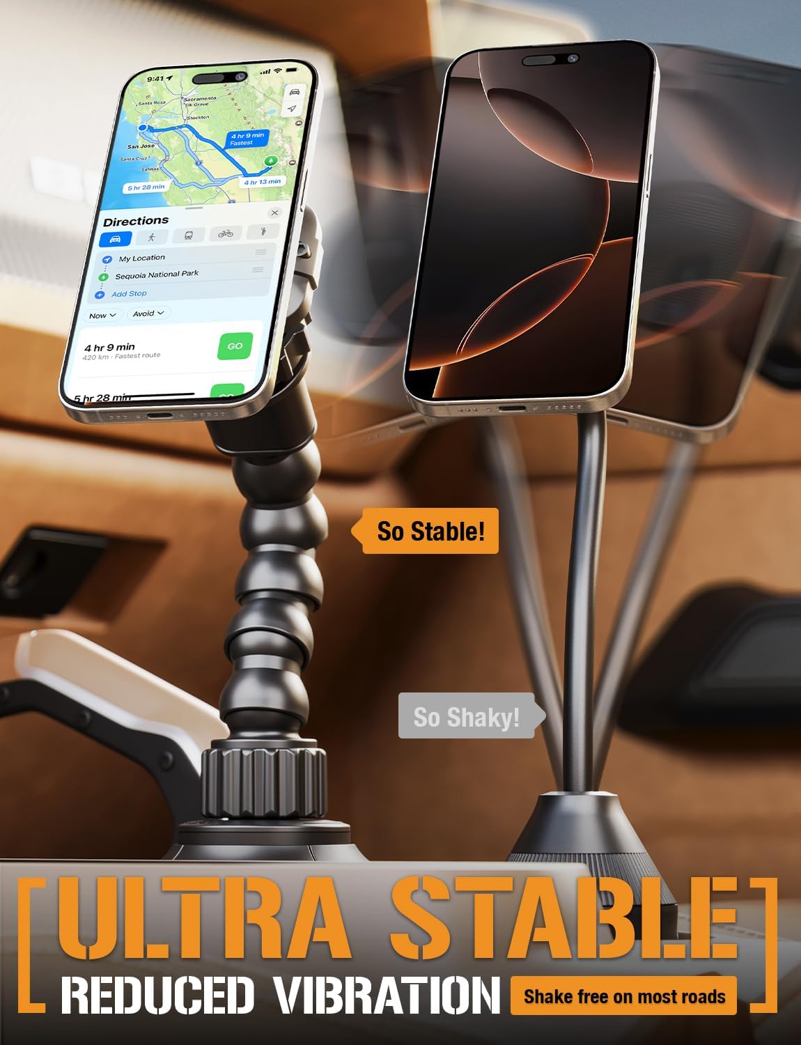 ToughTested MagTough Python Cup Holder Phone Mount for Car, MagSafe, 360°