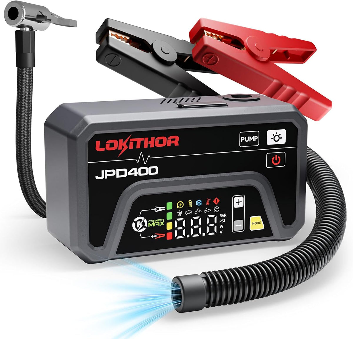 LOKITHOR JPD400 Jump Starter with Air Compressor and Deflator