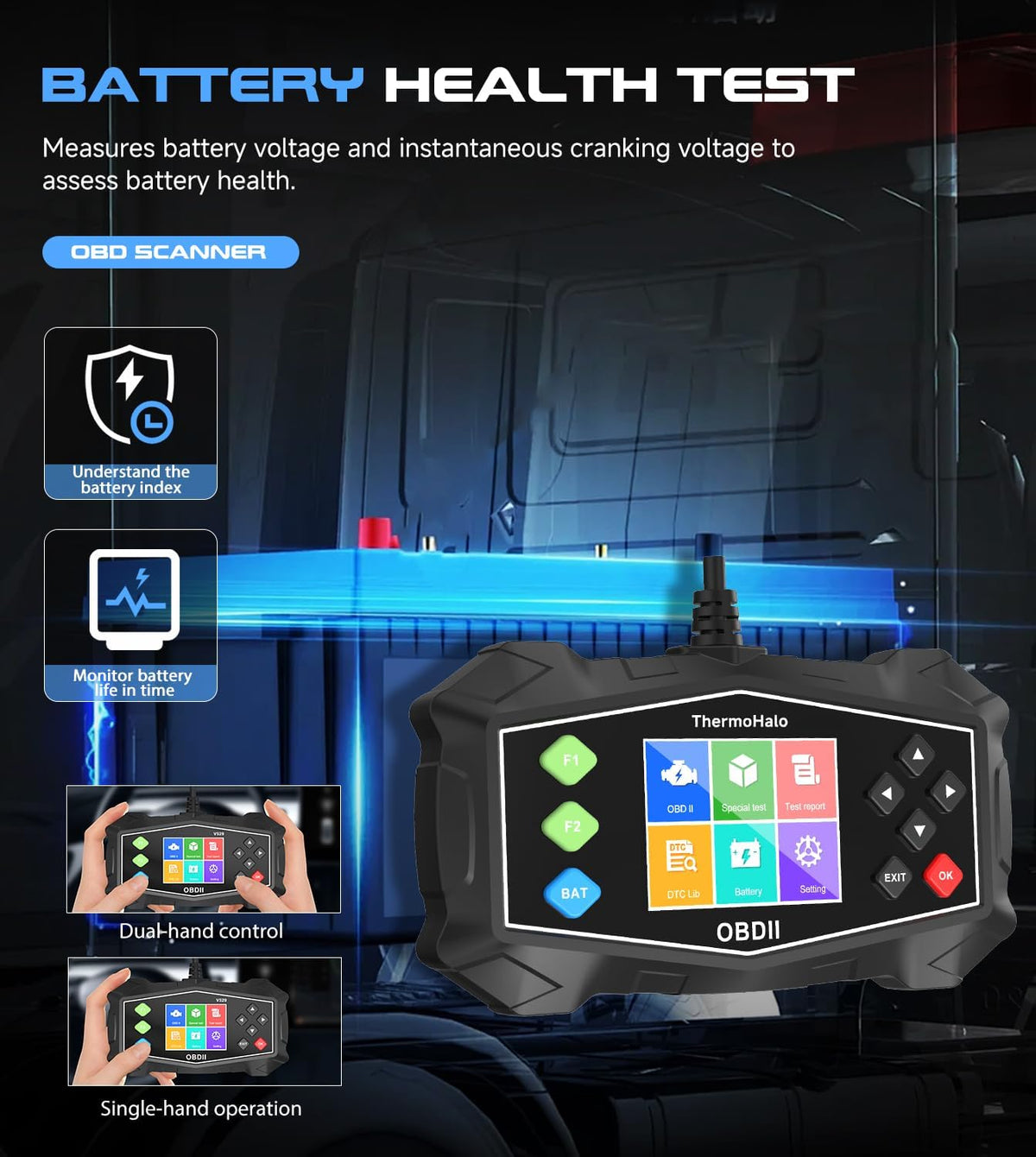 Professional OBD2 Scanner Car Diagnostic Tool, OBDII EOBD Code Reader obd2
