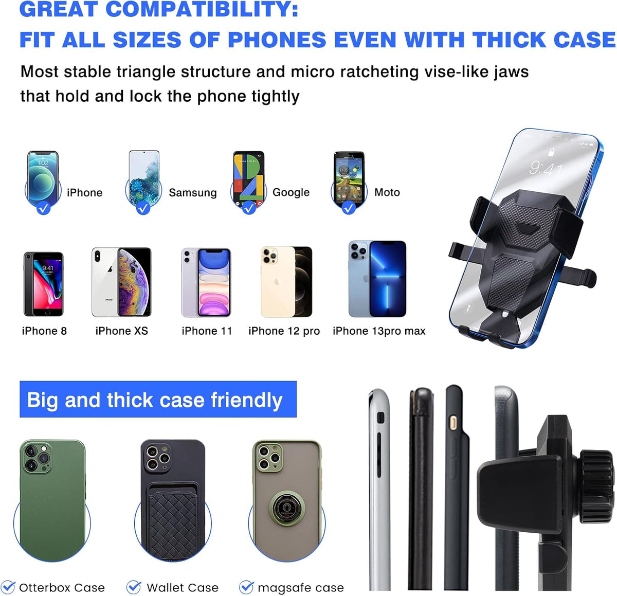 Karltys Car Phone Holder, Honeycomb Dashboard Car Phone Mount Thick Case Friendly, Hands Free Phone Holder for Honda Civic 2022-2025 2026 11th Gen. Interior Accessories