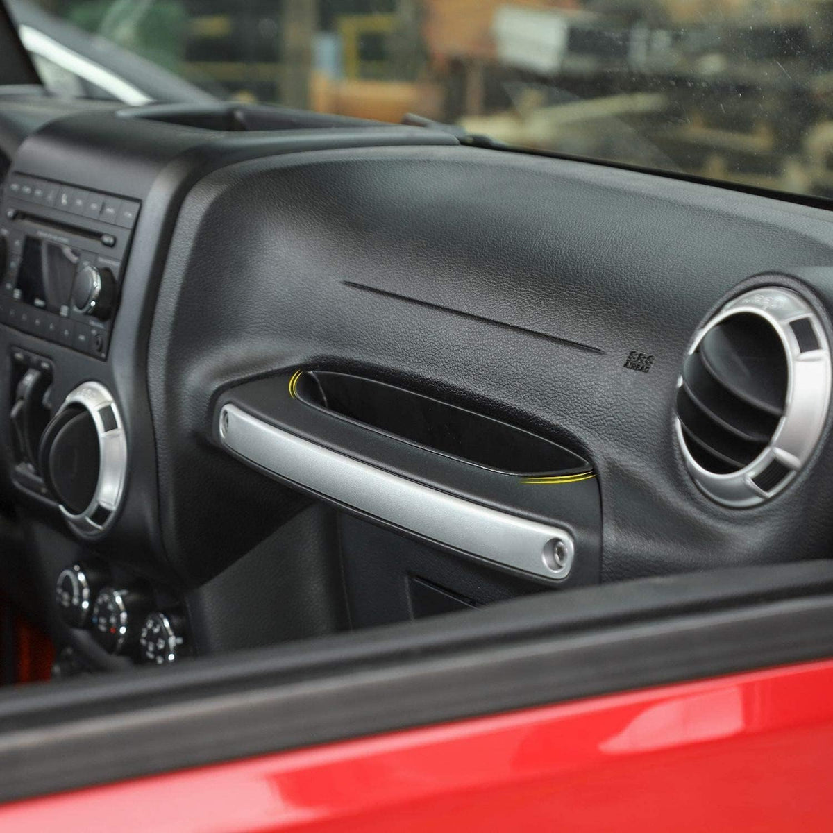RESTBONE Compatible with Wrangler Accessories 2011-2018 Jeep Wrangler JK JKU Car 2 4 Door Passenger Storage Tray Organizer Grab Handle Accessory Box