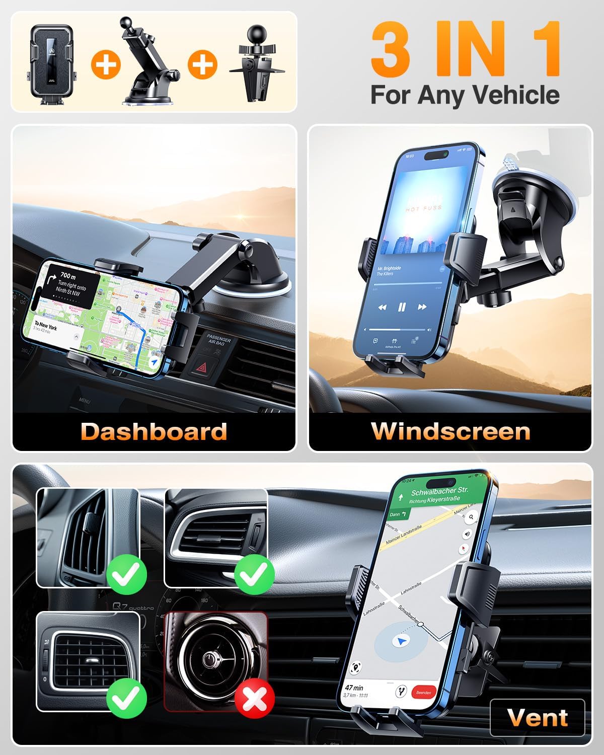 VANMASS 2026 Car Phone Holder【Military-Grade Strongest 90+LBS Suction】