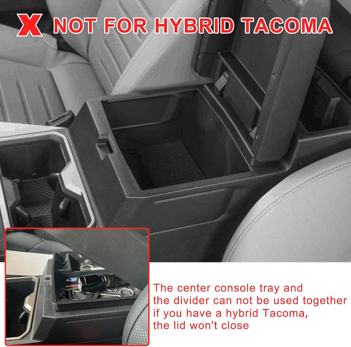 JKCOVER 2PCS Armrest Organizer Box Compatible with 2024-2026 Toyota Tacoma