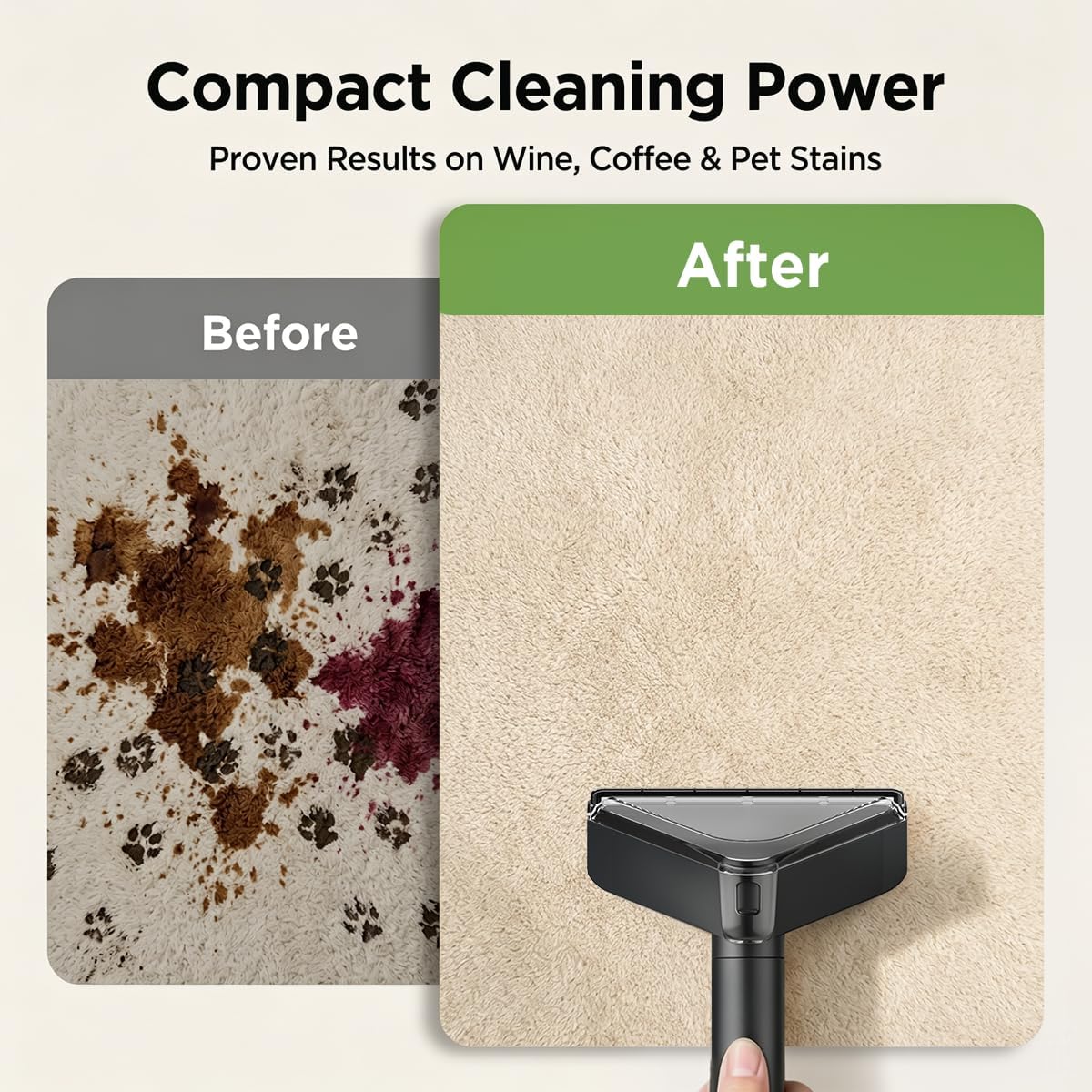 Portable Carpet Cleaner Machine, 18Kpa Powerful Suction Spot Cleaner for Pets, Professional Deep Cleaning Machine for Couch, Stairs, Car Interior & Seats, 600W Motor with Versatile Stain Tools