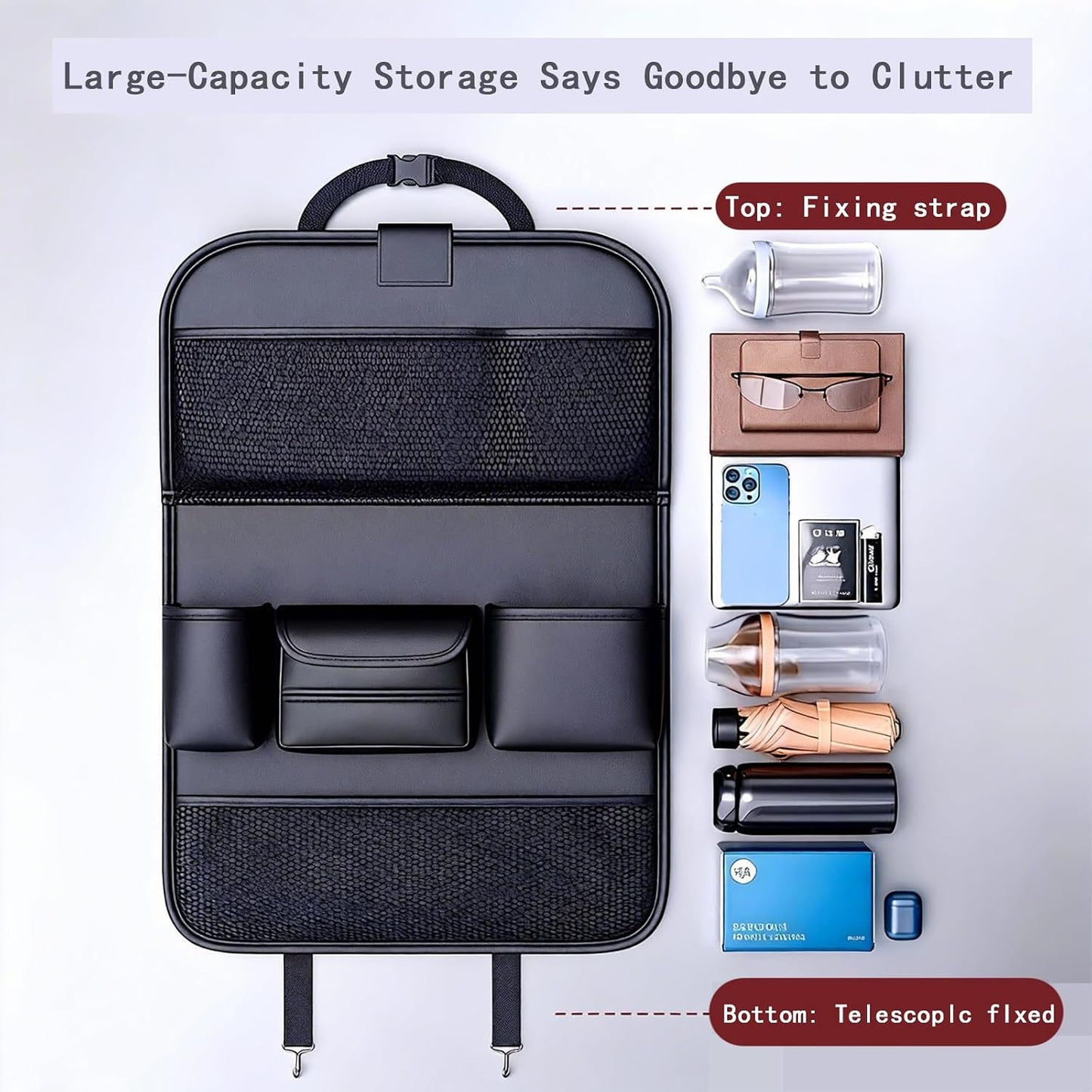 1 Pack - Car Organizer, Back Seat Car Organizer, Back Seat Organizer, Seat Back Organizer.(Black)